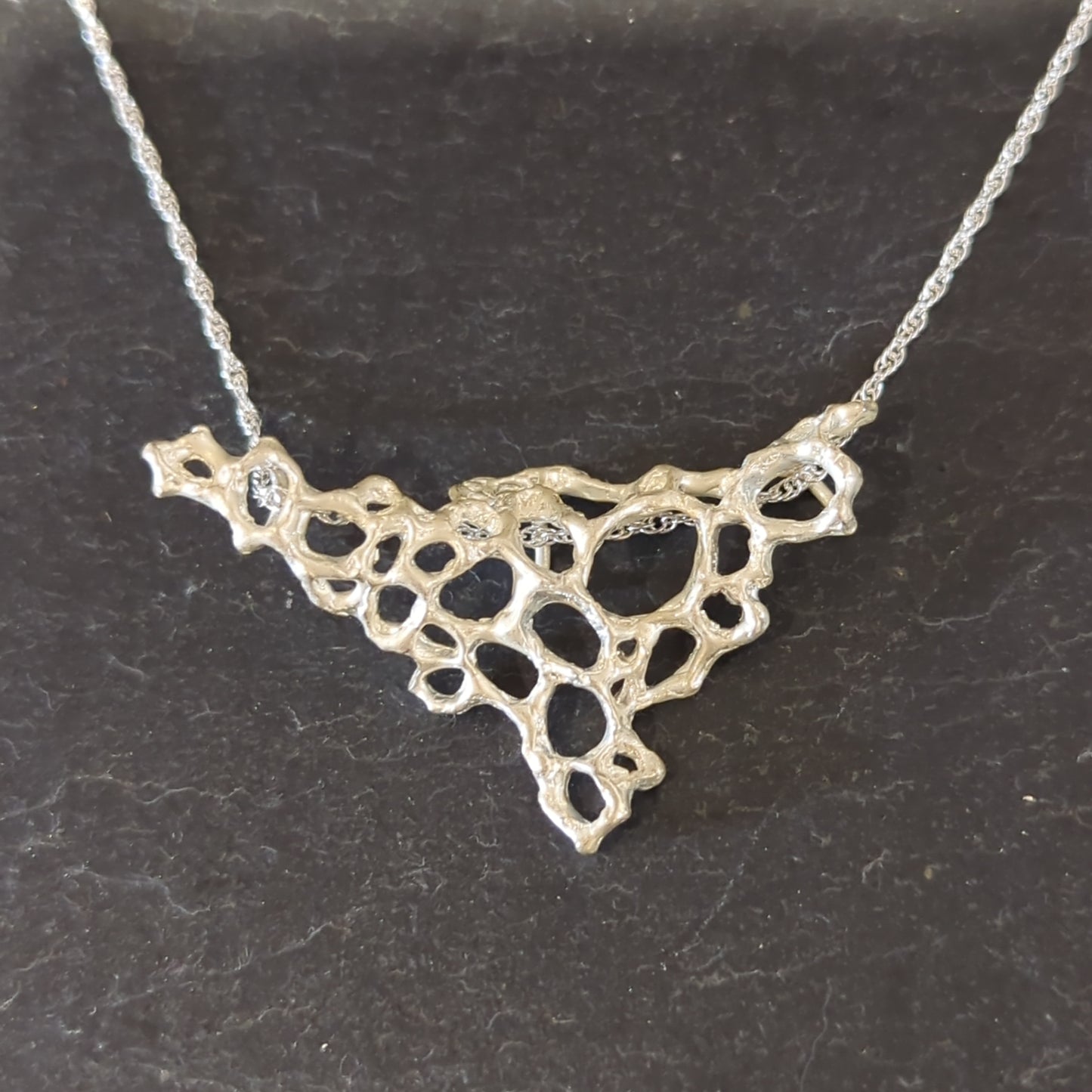 Morphogenetic Necklace. Hand carved in Ecosilver.-Jewellery-Beca Beeby