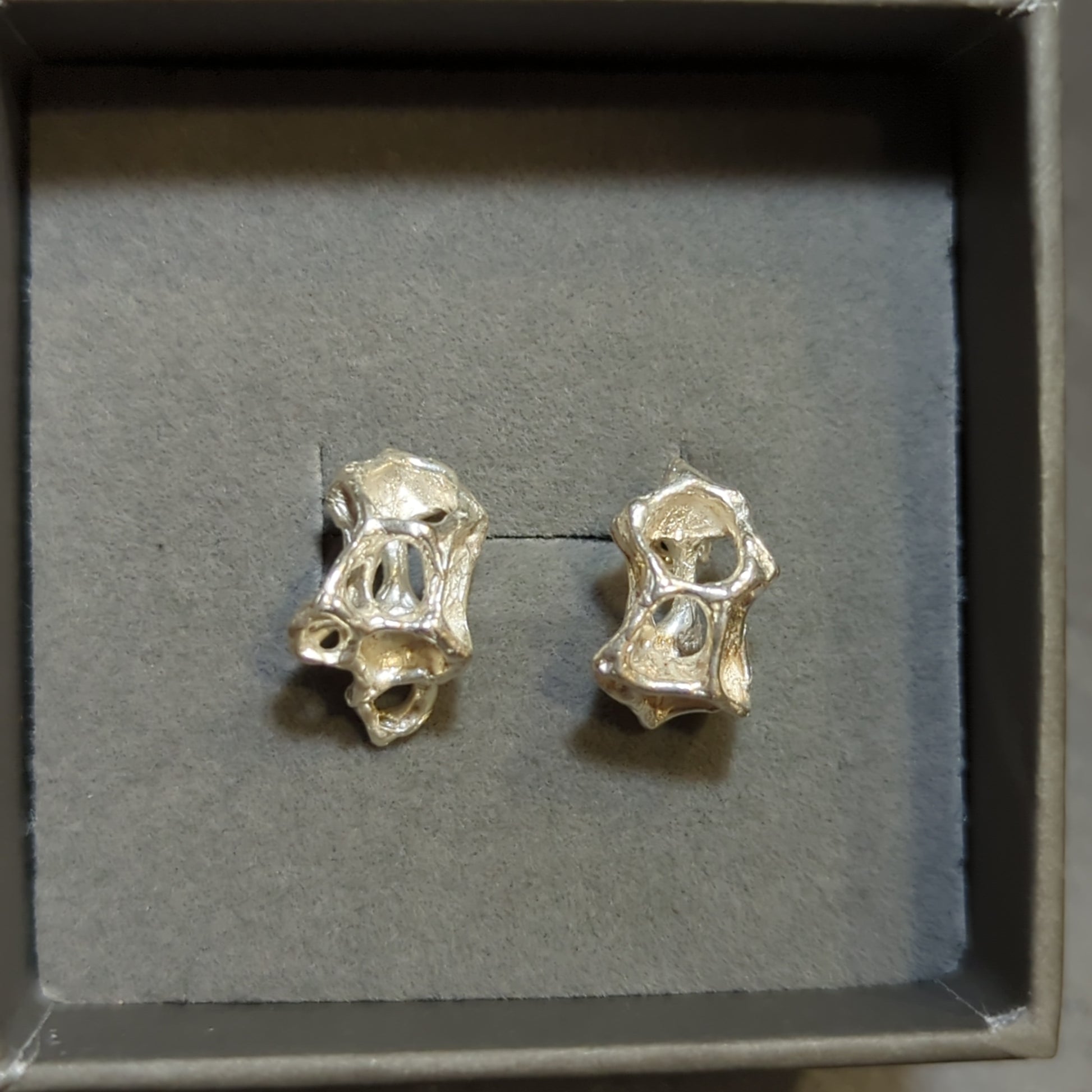 Wild Honeycomb cage studs.-Beca Beeby