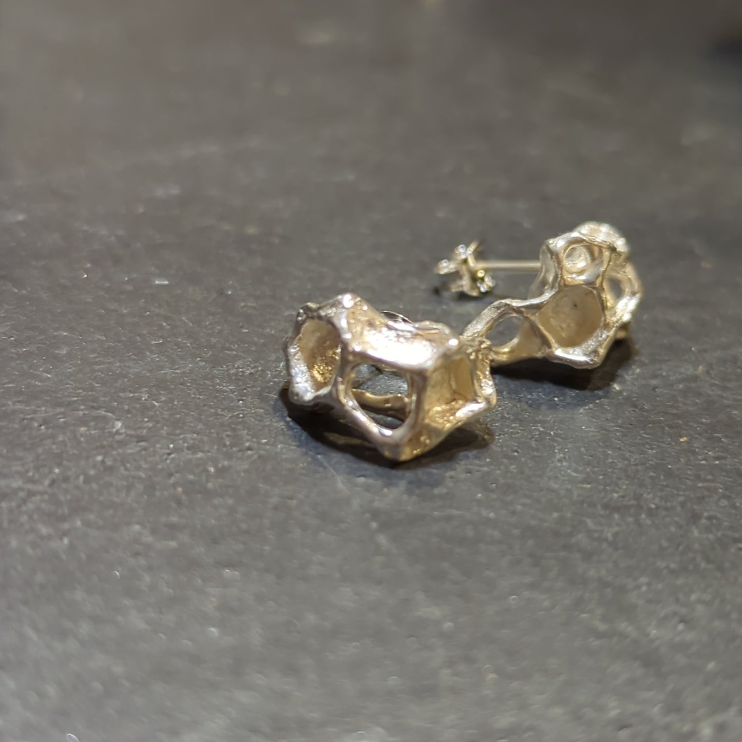 Wild Honeycomb cage studs.-Beca Beeby