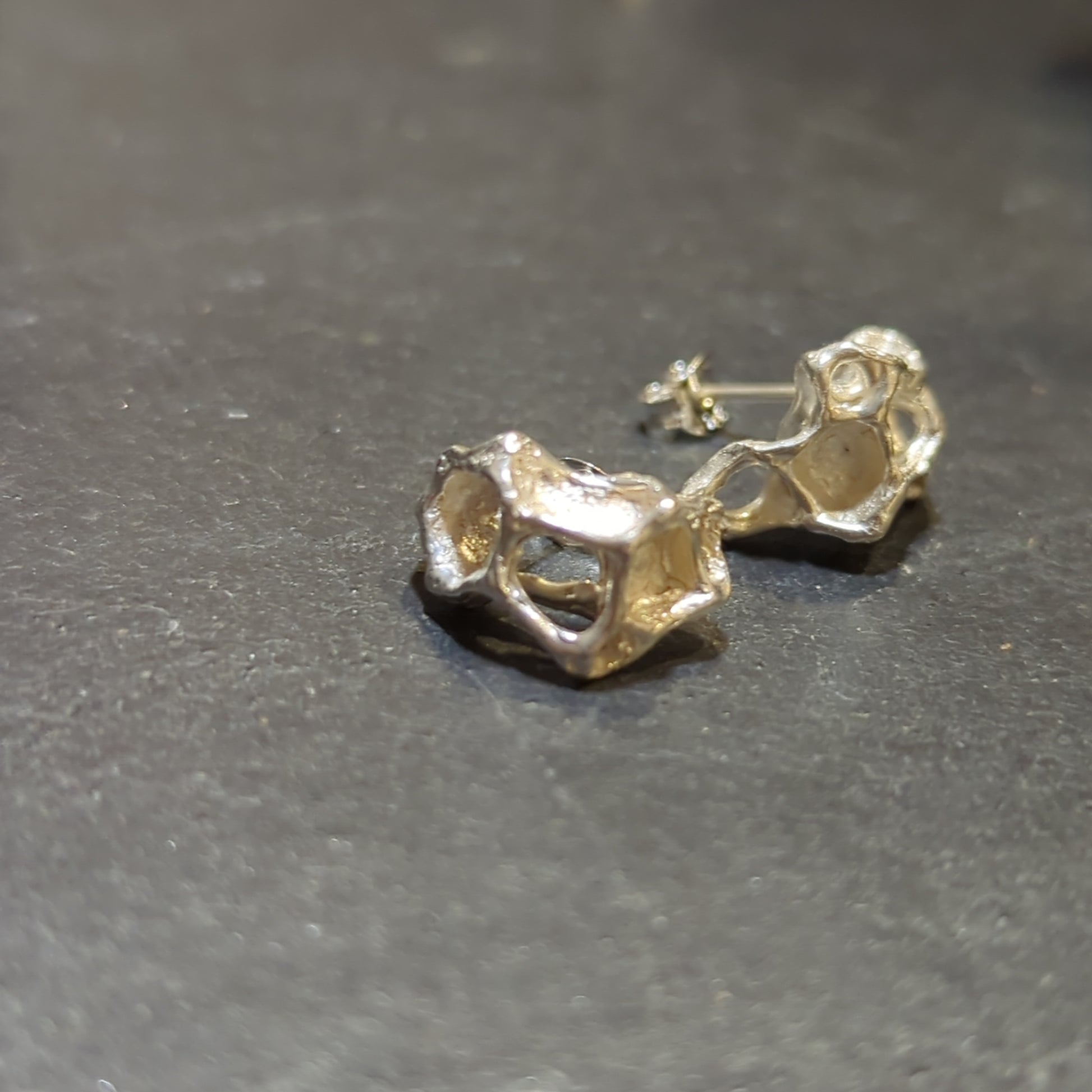 Wild Honeycomb cage studs.-Beca Beeby