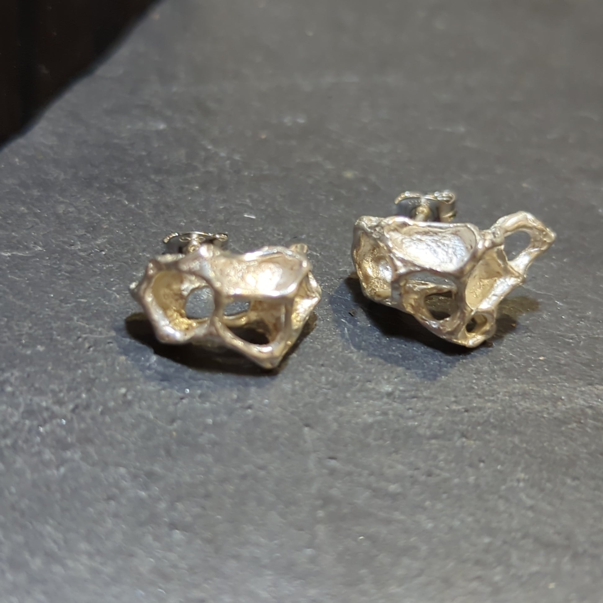Wild Honeycomb cage studs.-Beca Beeby