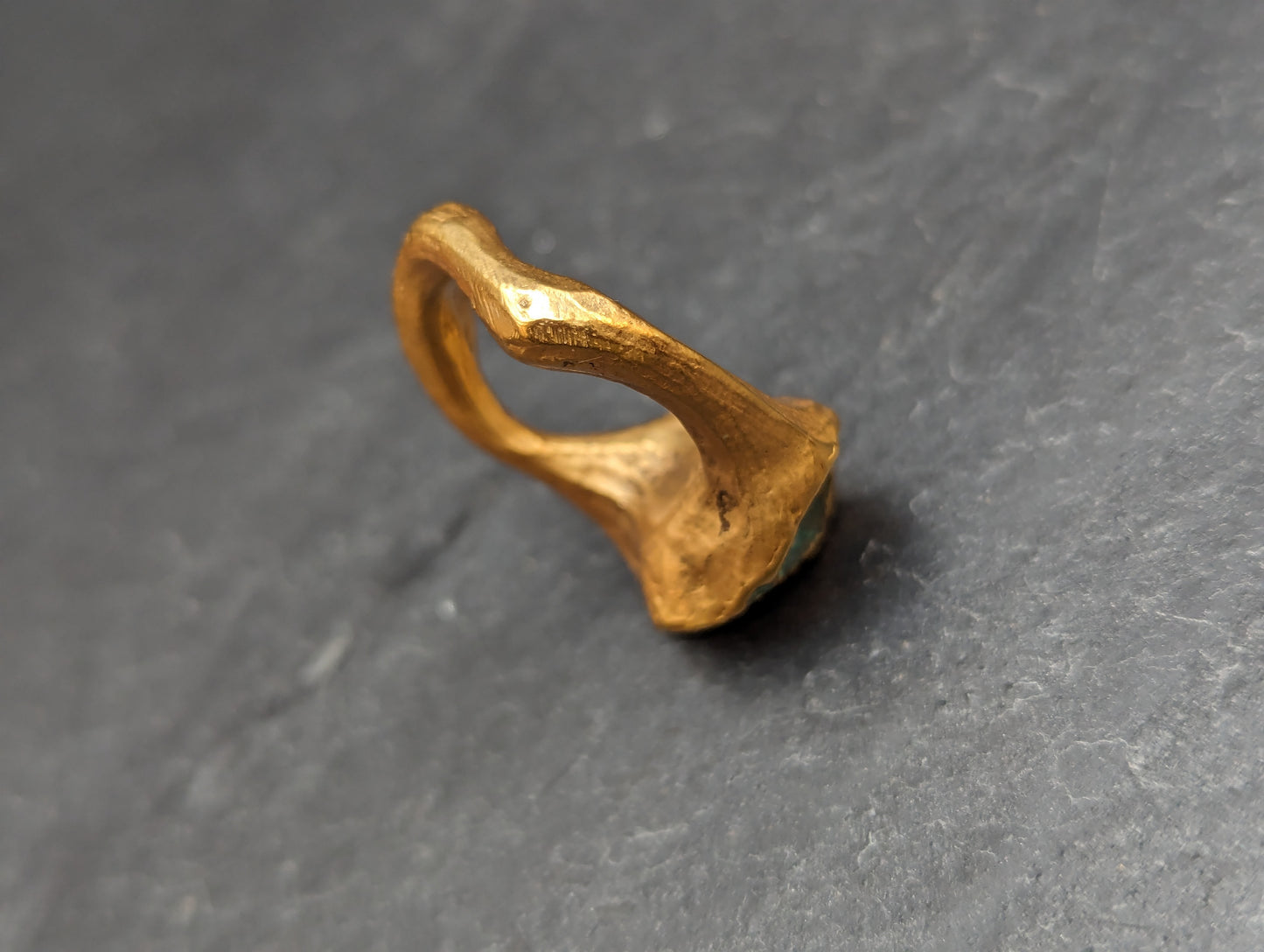 'Artefact' Statement ring in gold-Beca Beeby