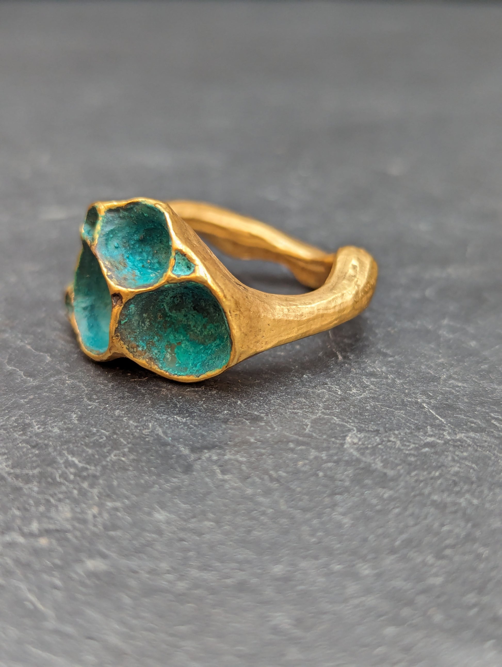 'Artefact' Statement ring in gold-Beca Beeby