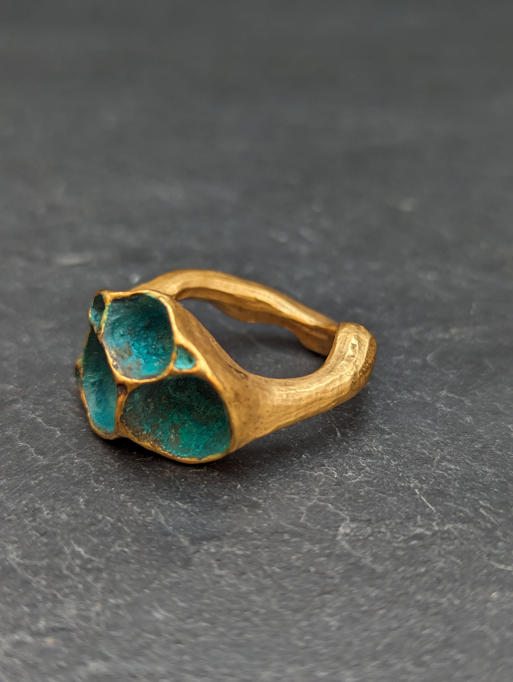 'Artefact' Statement ring in gold-Beca Beeby