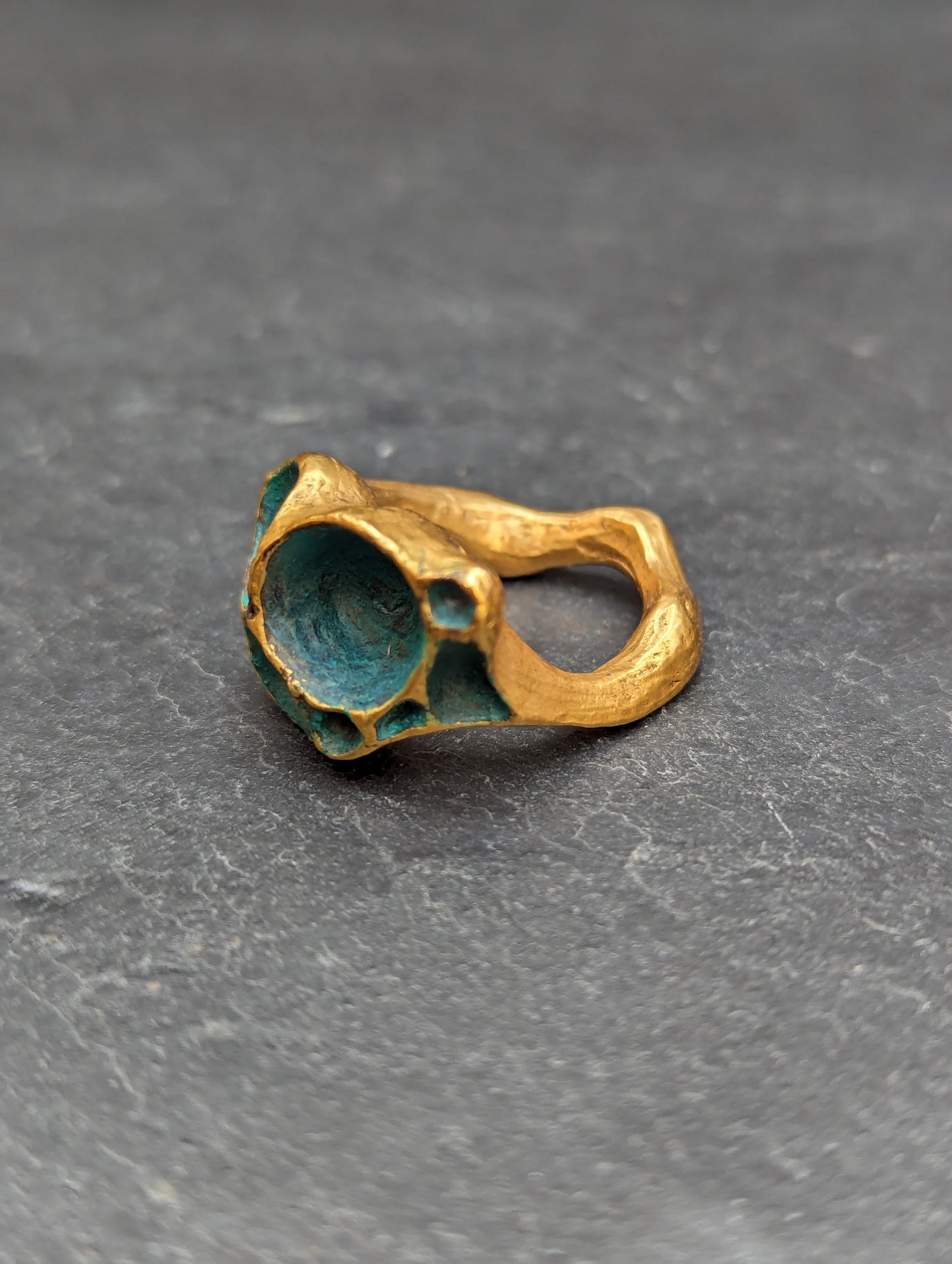 'Artefact' Statement ring in gold-Beca Beeby