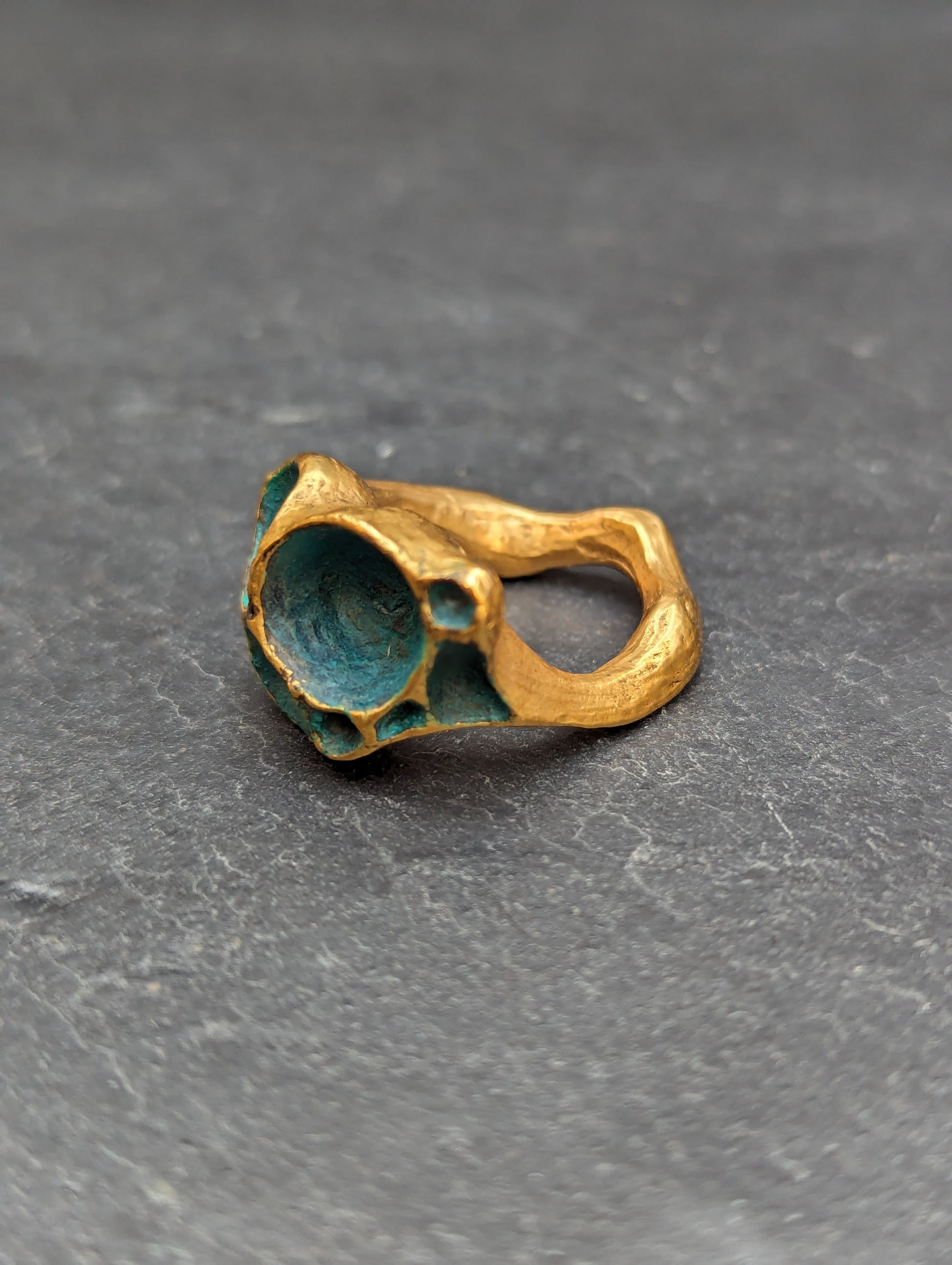 'Artefact' Statement ring in gold-Beca Beeby