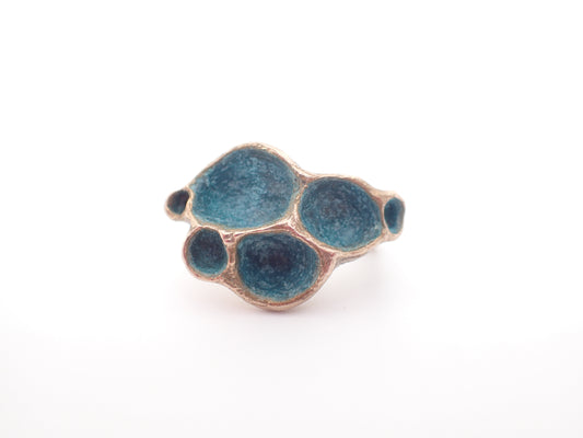 'Artefact' Statement ring Bronze with Turquoise patina.-Beca Beeby