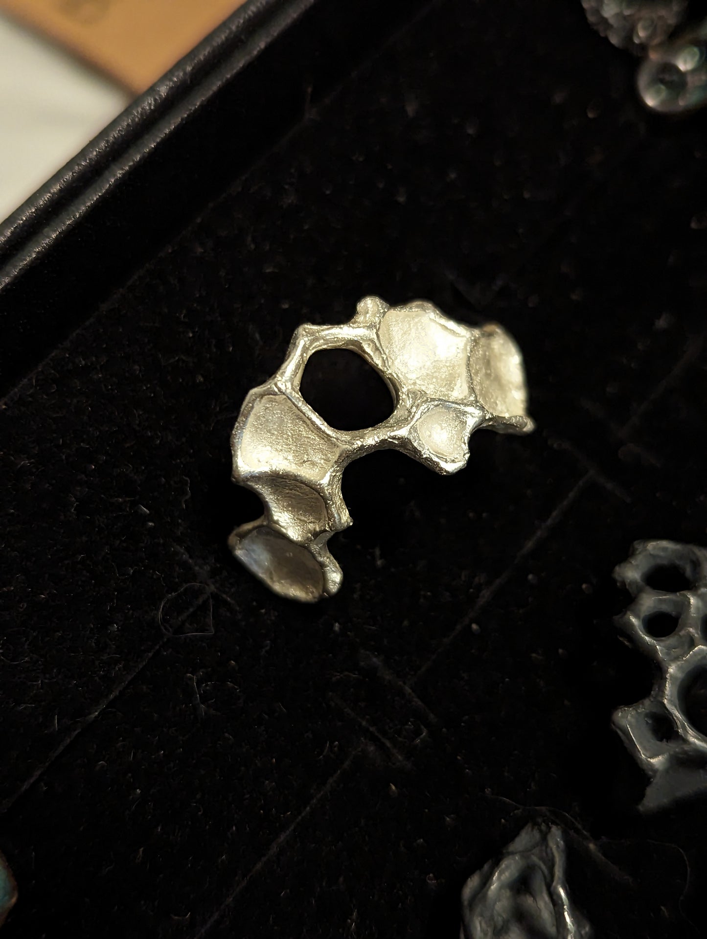Pomegranate ring with turquiose or black patina.-Beca Beeby
