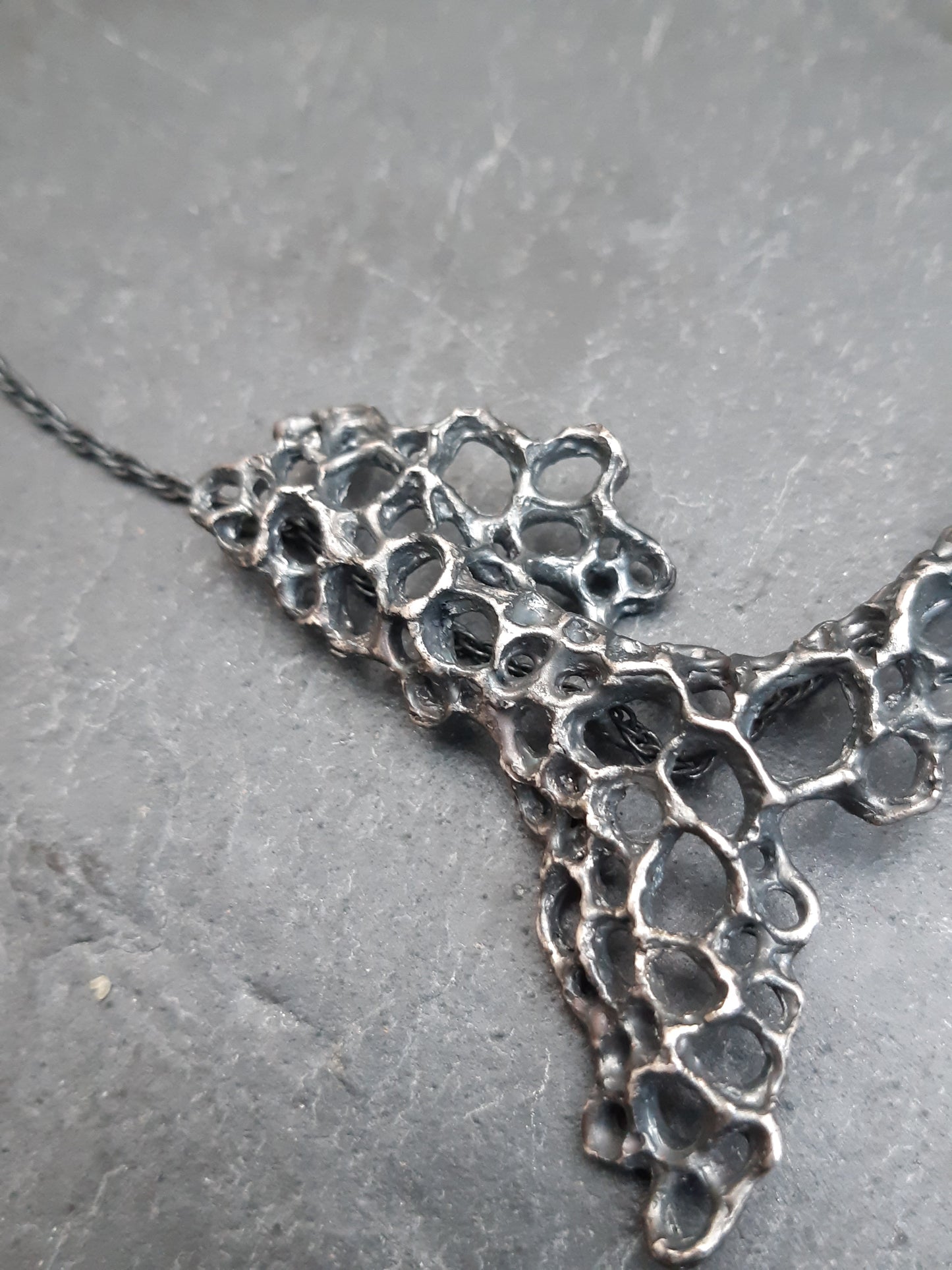 Morphogenetic Silver Necklace, large.-Jewellery-Beca Beeby