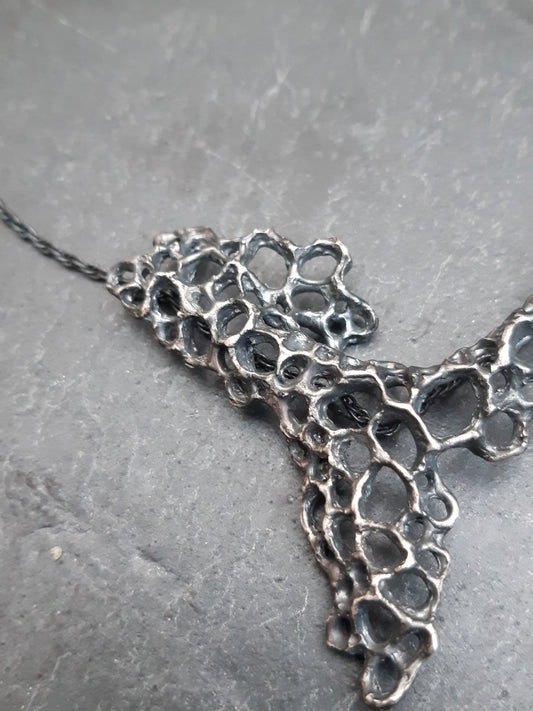 Morphogenetic Silver Necklace, large.-Jewellery-Beca Beeby