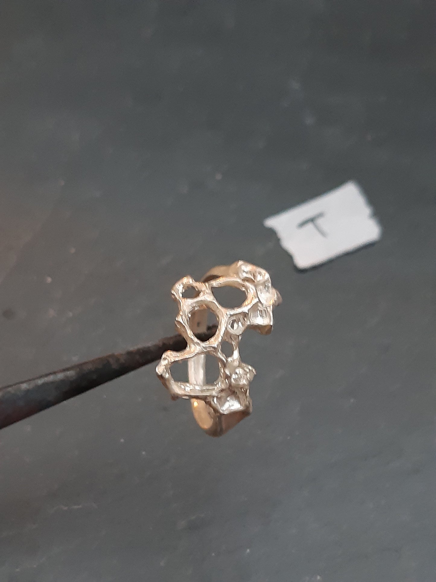 Delicate Honeycomb Ring handmade in solid Ecosilver-Jewellery-Beca Beeby