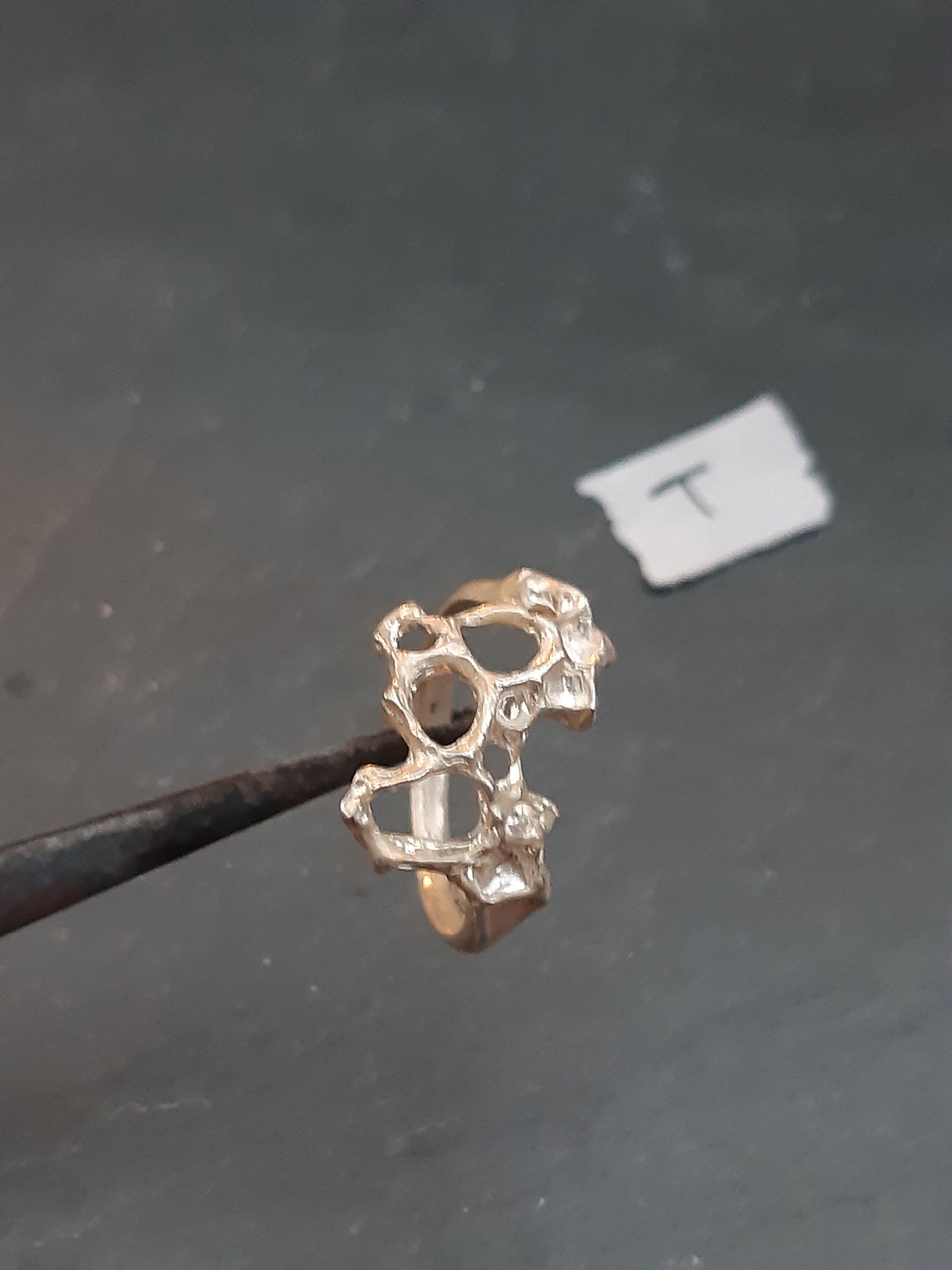 Delicate Honeycomb Ring handmade in solid Ecosilver-Jewellery-Beca Beeby