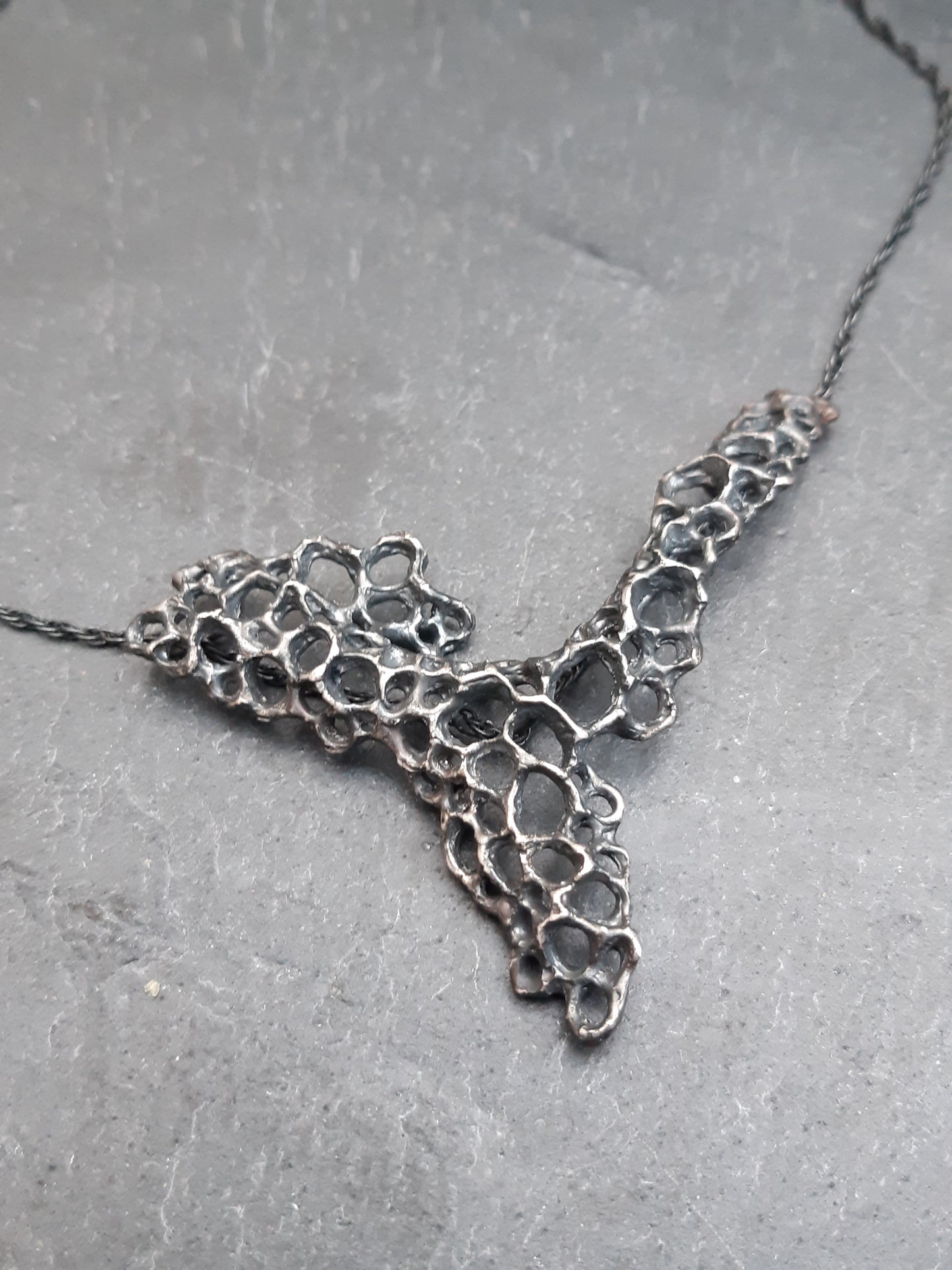 Morphogenetic Silver Necklace, large.-Jewellery-Beca Beeby