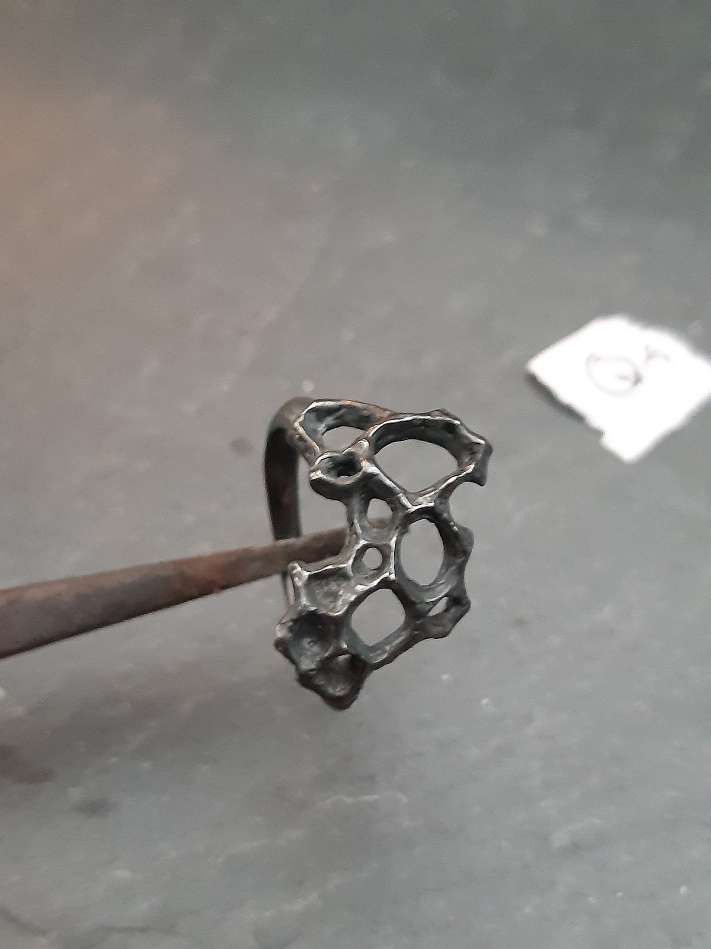 Delicate Honeycomb Ring handmade in solid Ecosilver-Jewellery-Beca Beeby