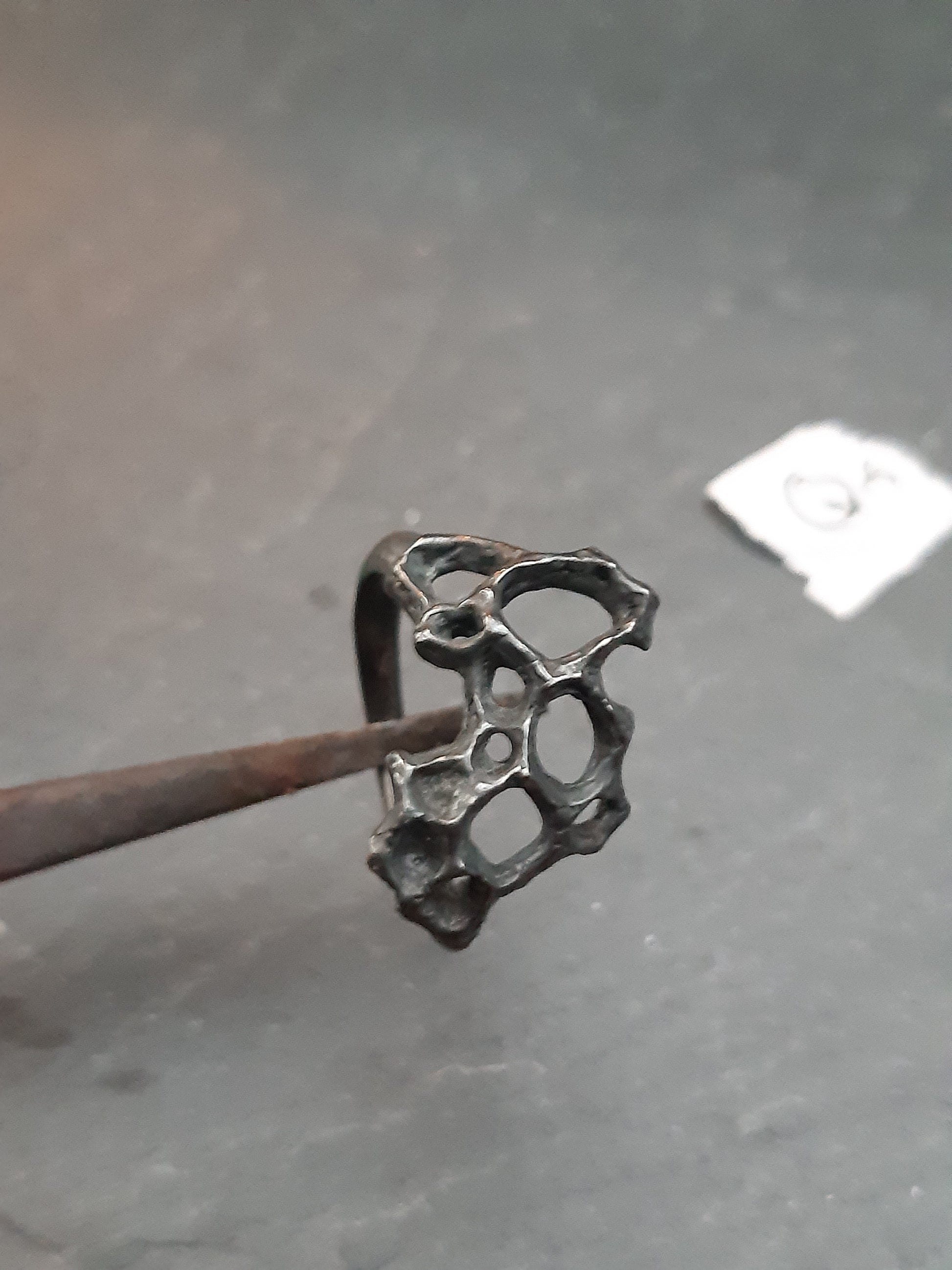 Delicate Honeycomb Ring handmade in solid Ecosilver-Jewellery-Beca Beeby