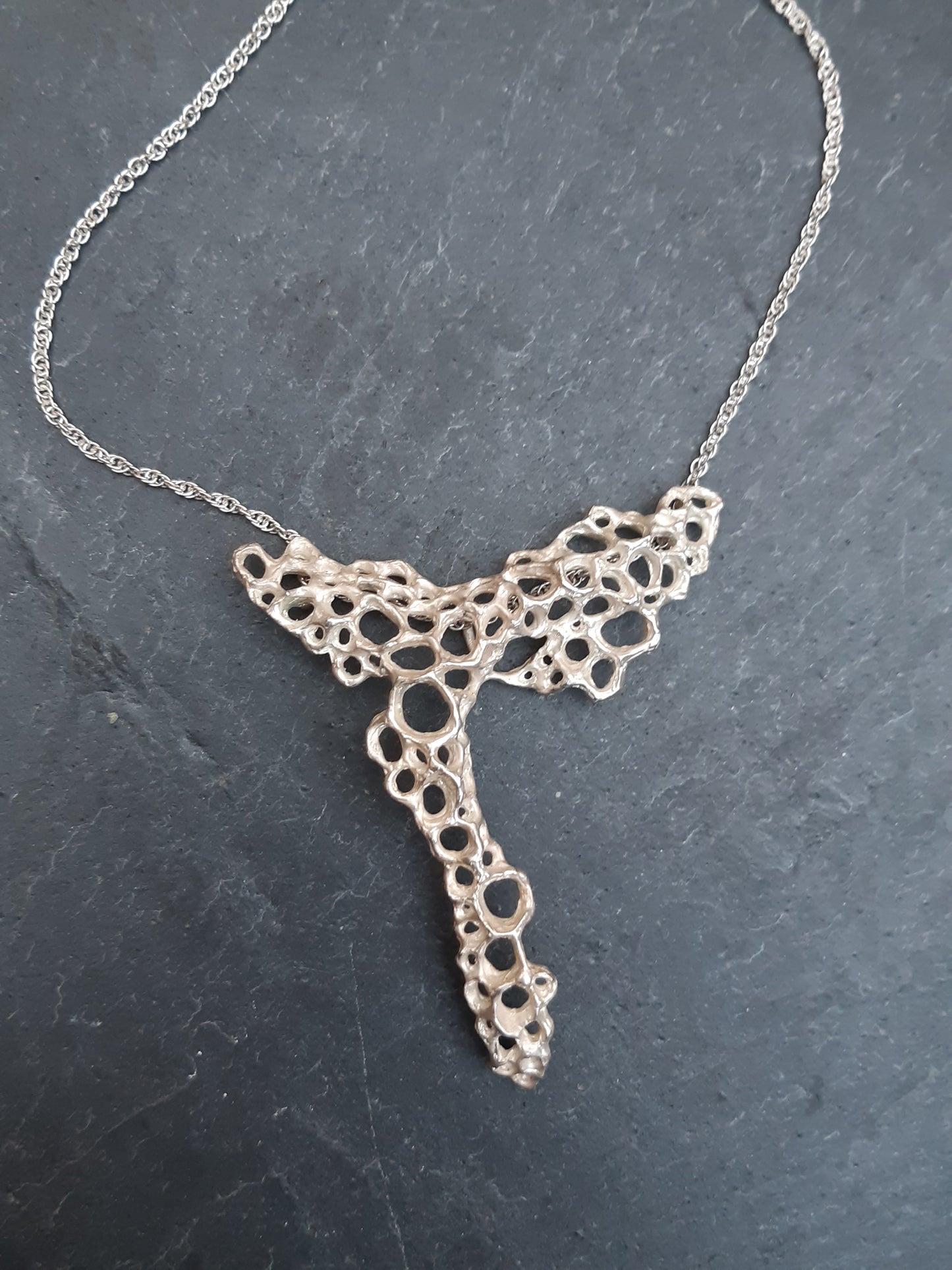 Morphogenetic Silver Necklace, large.-Jewellery-Beca Beeby