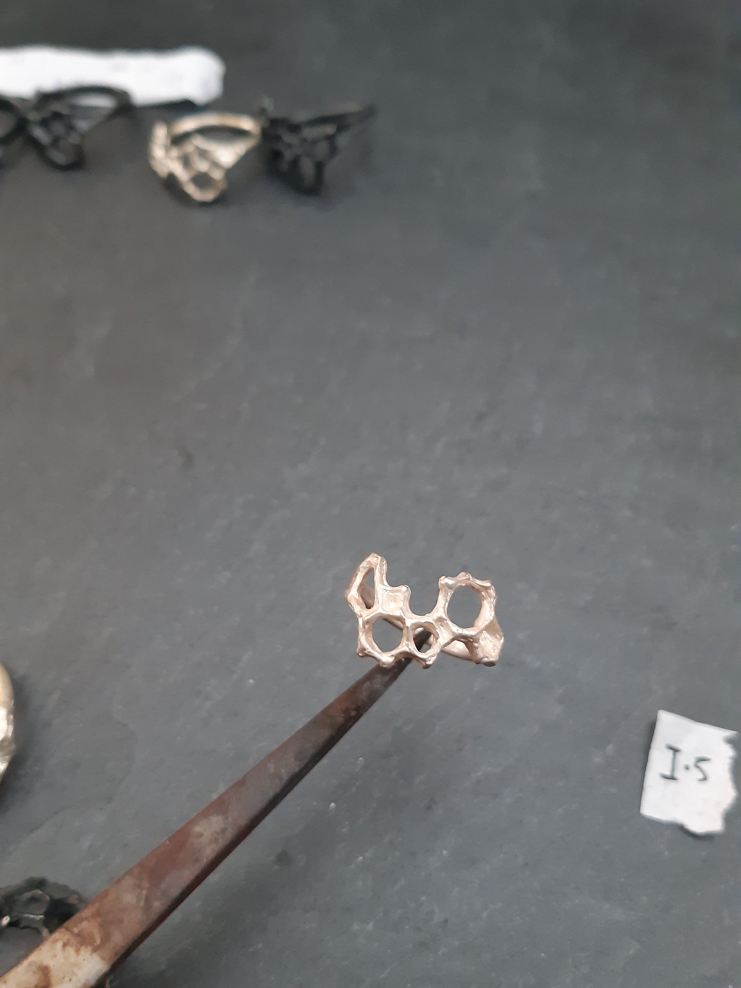 Delicate Honeycomb Ring handmade in solid Ecosilver-Jewellery-Beca Beeby