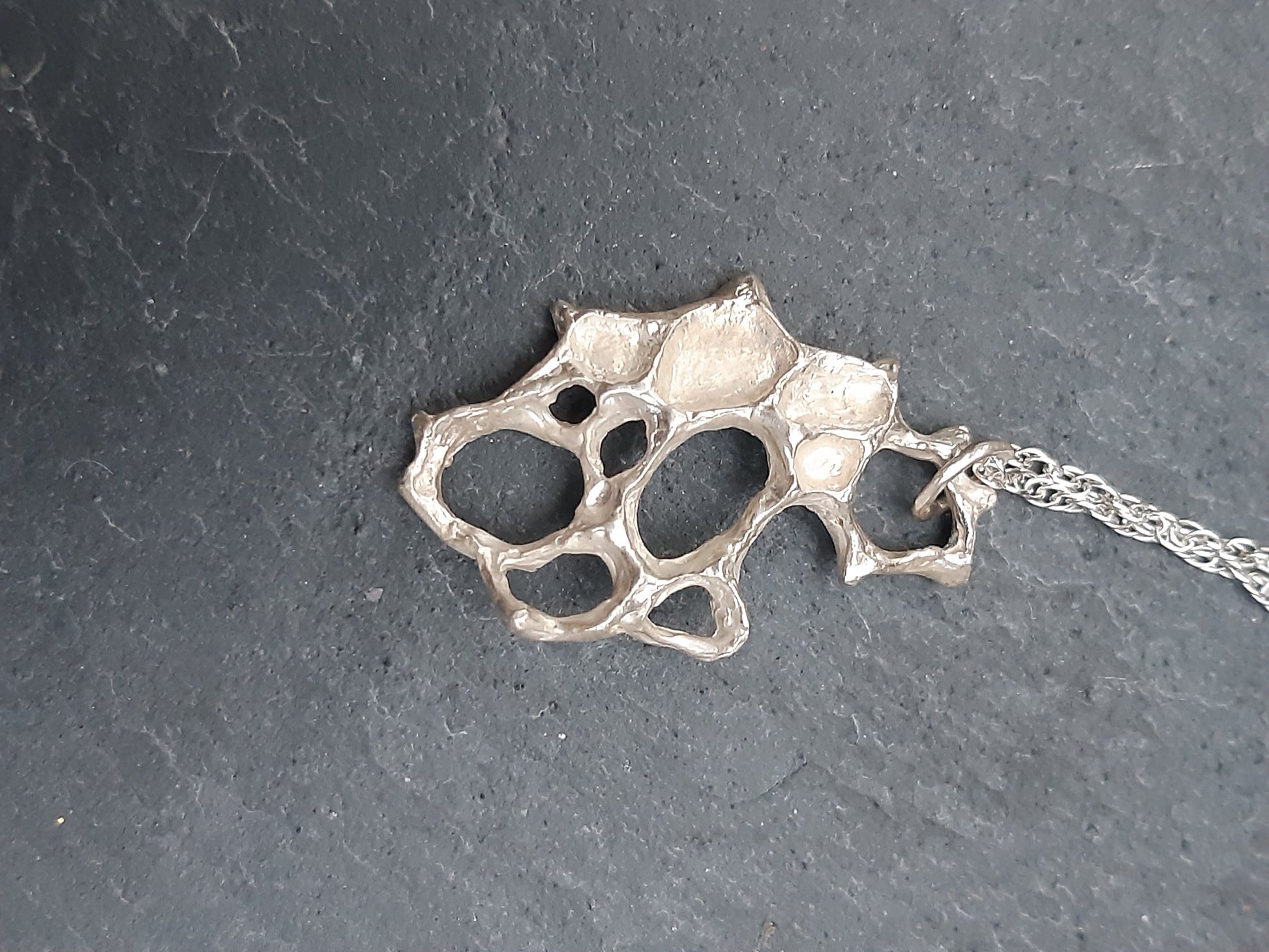 Wild Honeycomb 2 sided Silver necklace.-Jewellery-Beca Beeby