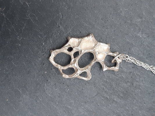 Wild Honeycomb 2 sided Silver necklace.-Jewellery-Beca Beeby