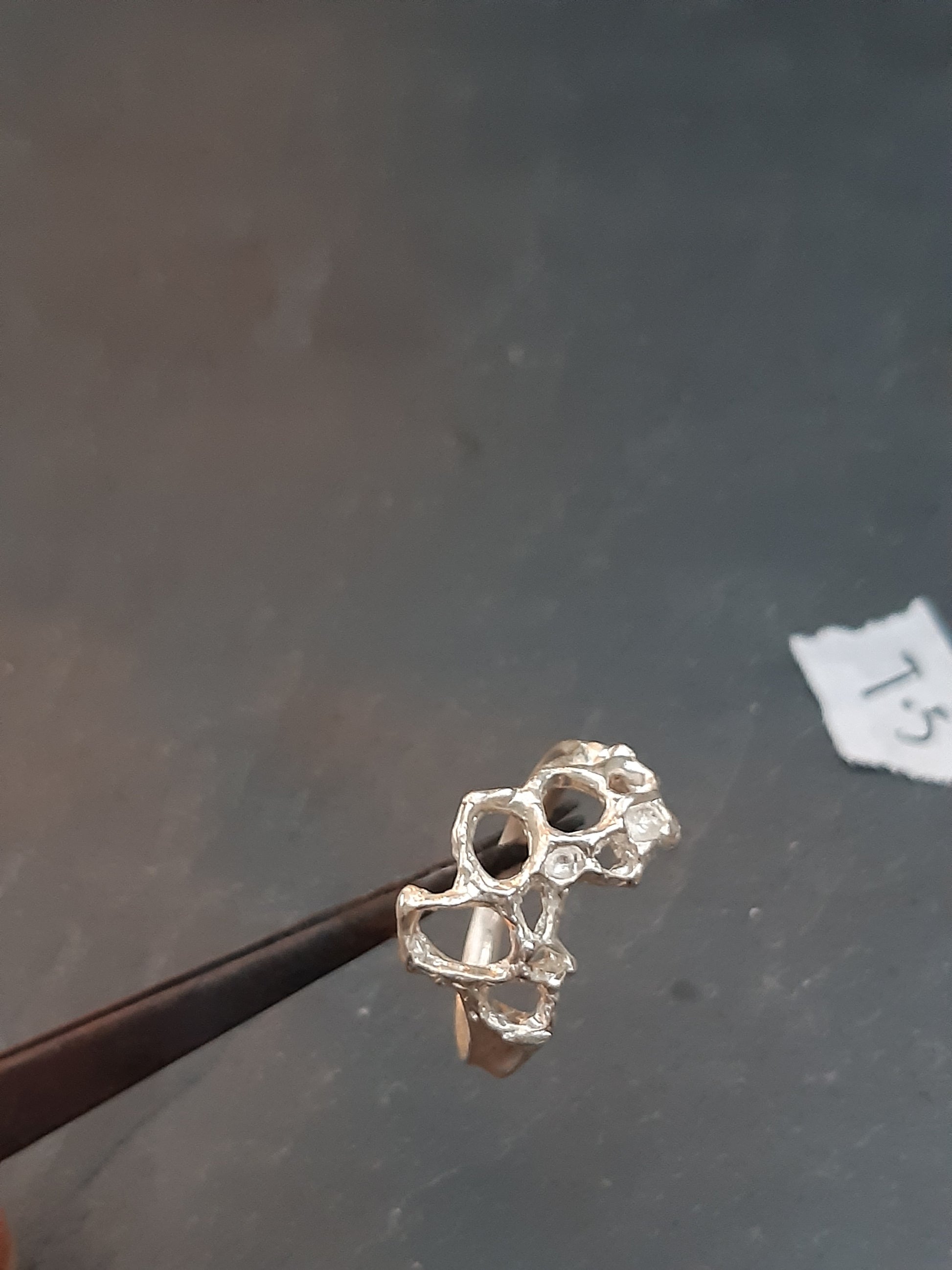Delicate Honeycomb Ring handmade in solid Ecosilver-Jewellery-Beca Beeby
