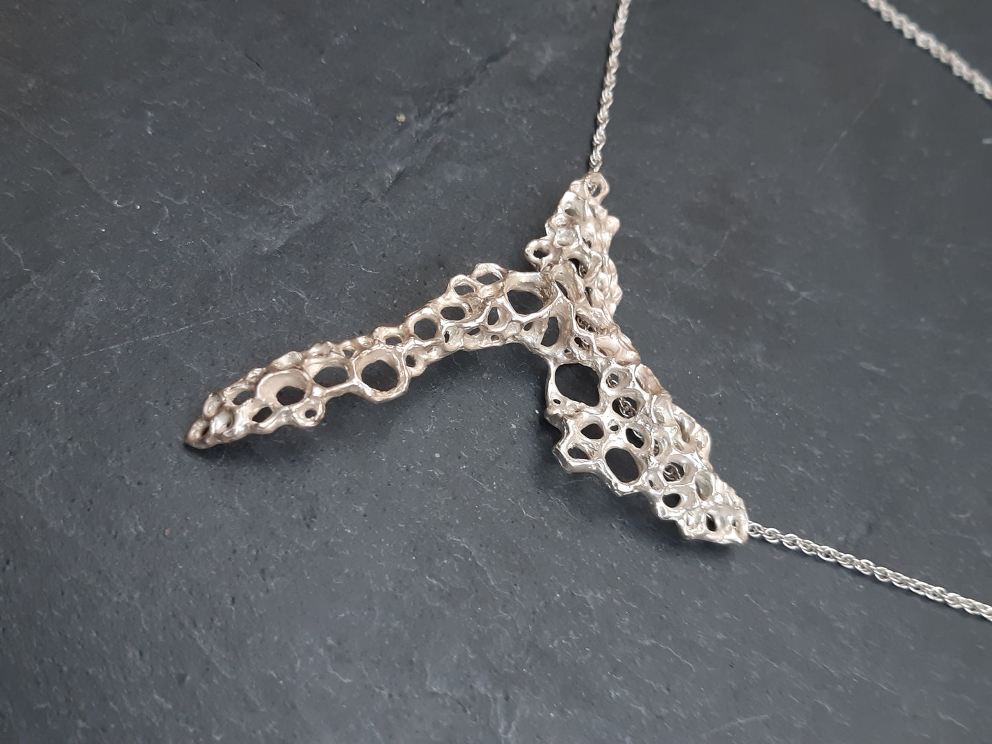 Morphogenetic Silver Necklace, large.-Jewellery-Beca Beeby