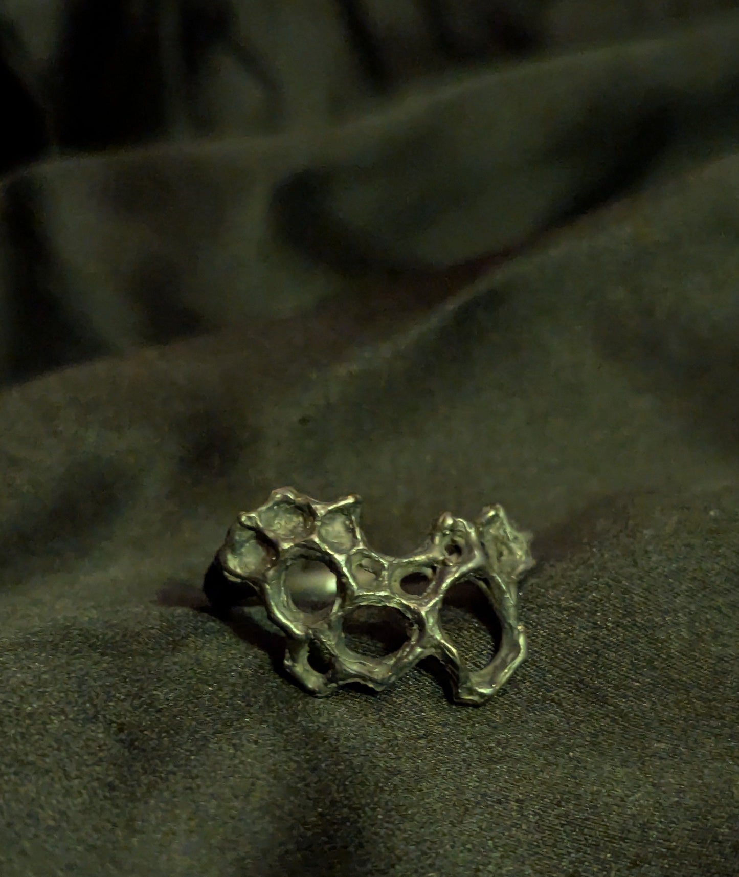 Delicate Honeycomb Ring handmade in solid Ecosilver-Jewellery-Beca Beeby