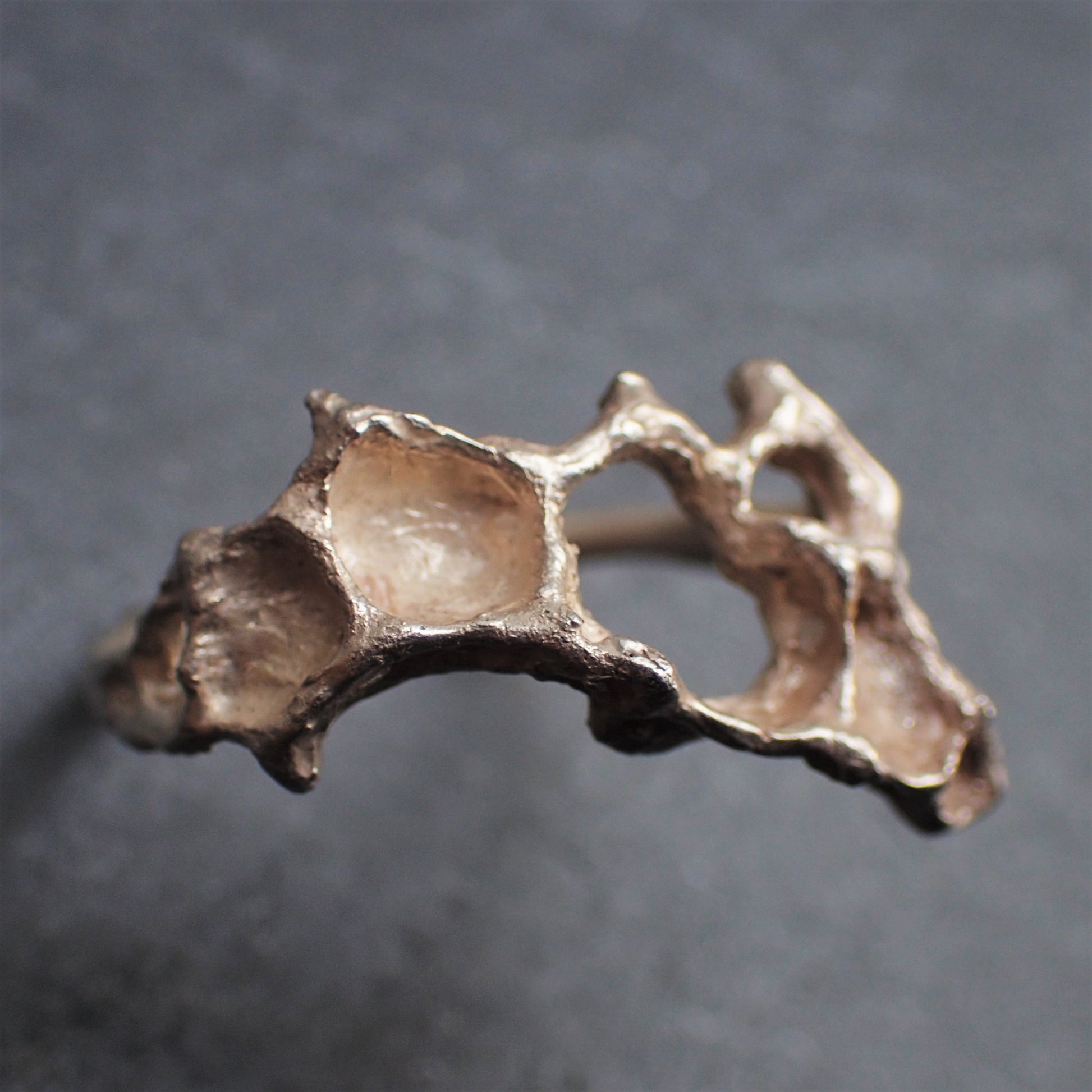 Unique Honeycomb Ring handmade in solid Ecosilver-Jewellery-Beca Beeby