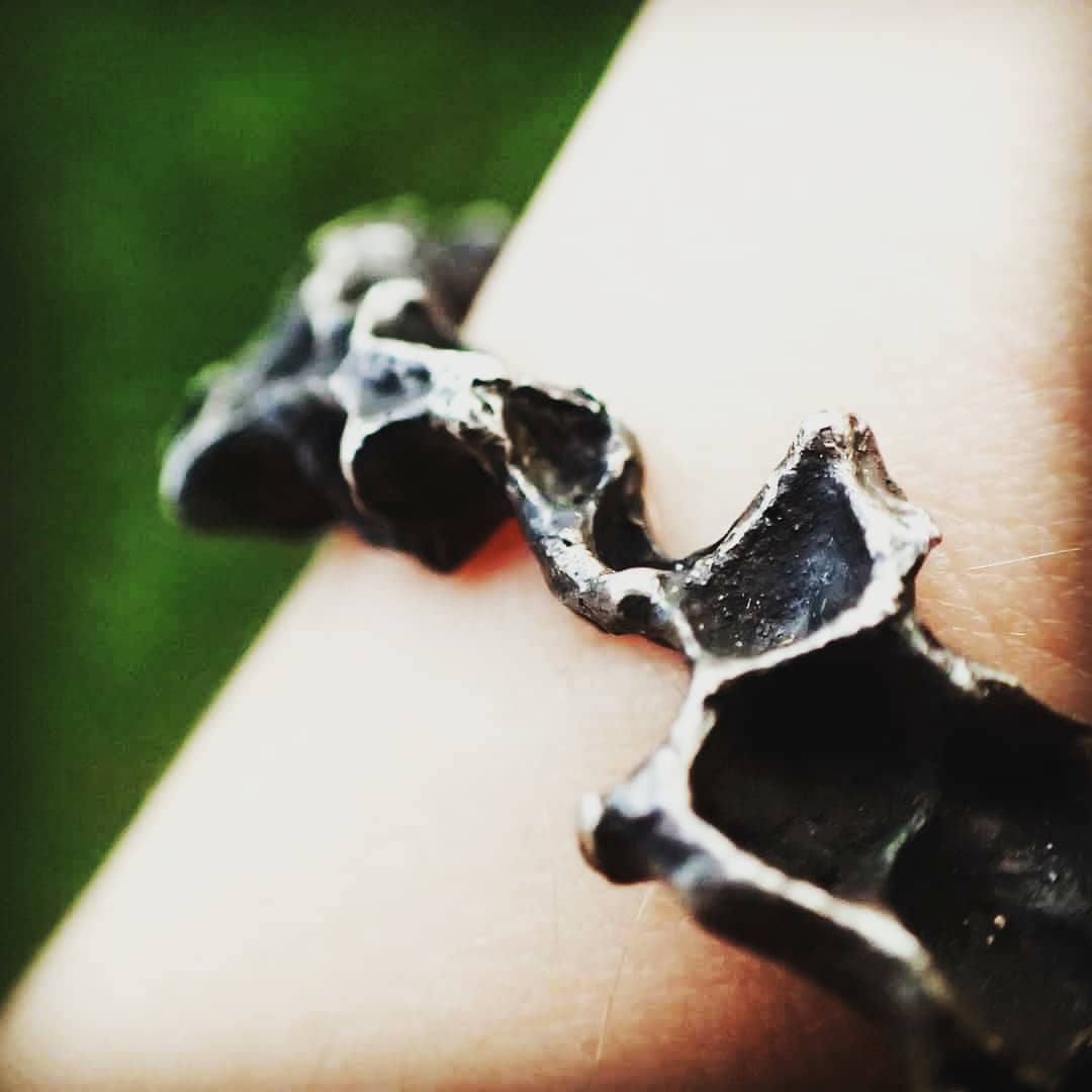 Wild Honeycomb Bangle: Limited Edition Piece in Solid Silver.-Jewellery-Beca Beeby