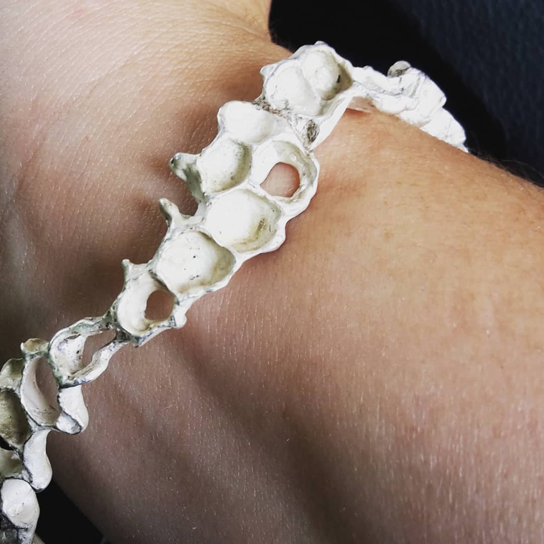 Wild Honeycomb Bangle: Limited Edition Piece in Solid Silver.-Jewellery-Beca Beeby