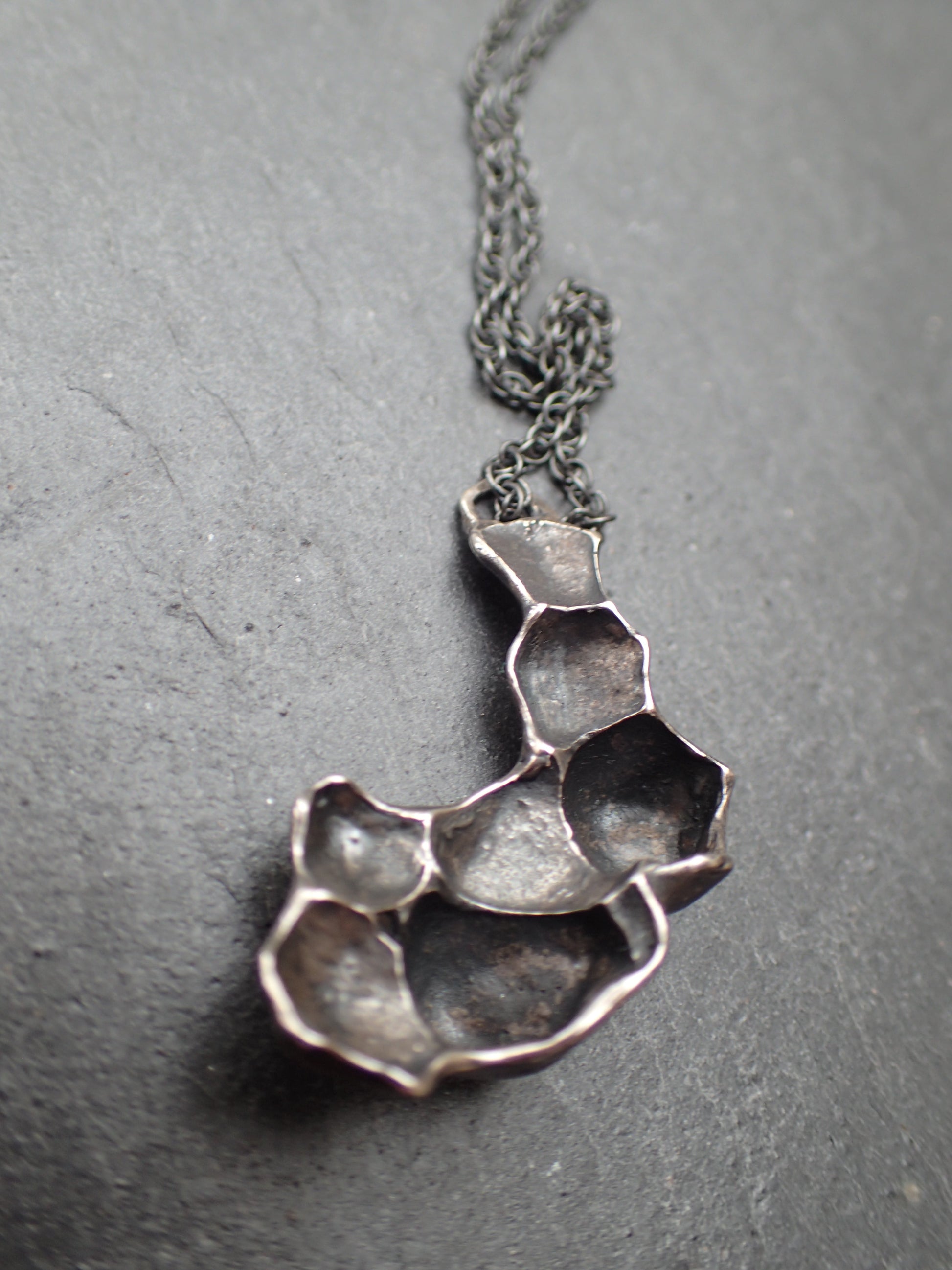 Pomegranate pendant with turquiose or black patina.-Beca Beeby