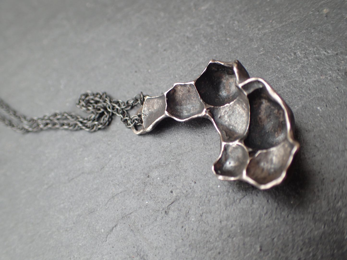 Pomegranate pendant with black patina.-Beca Beeby