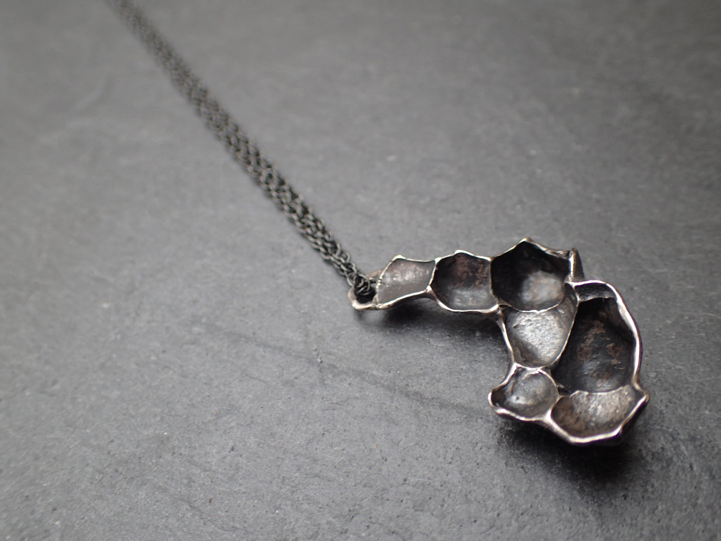 Pomegranate pendant with black patina.-Beca Beeby