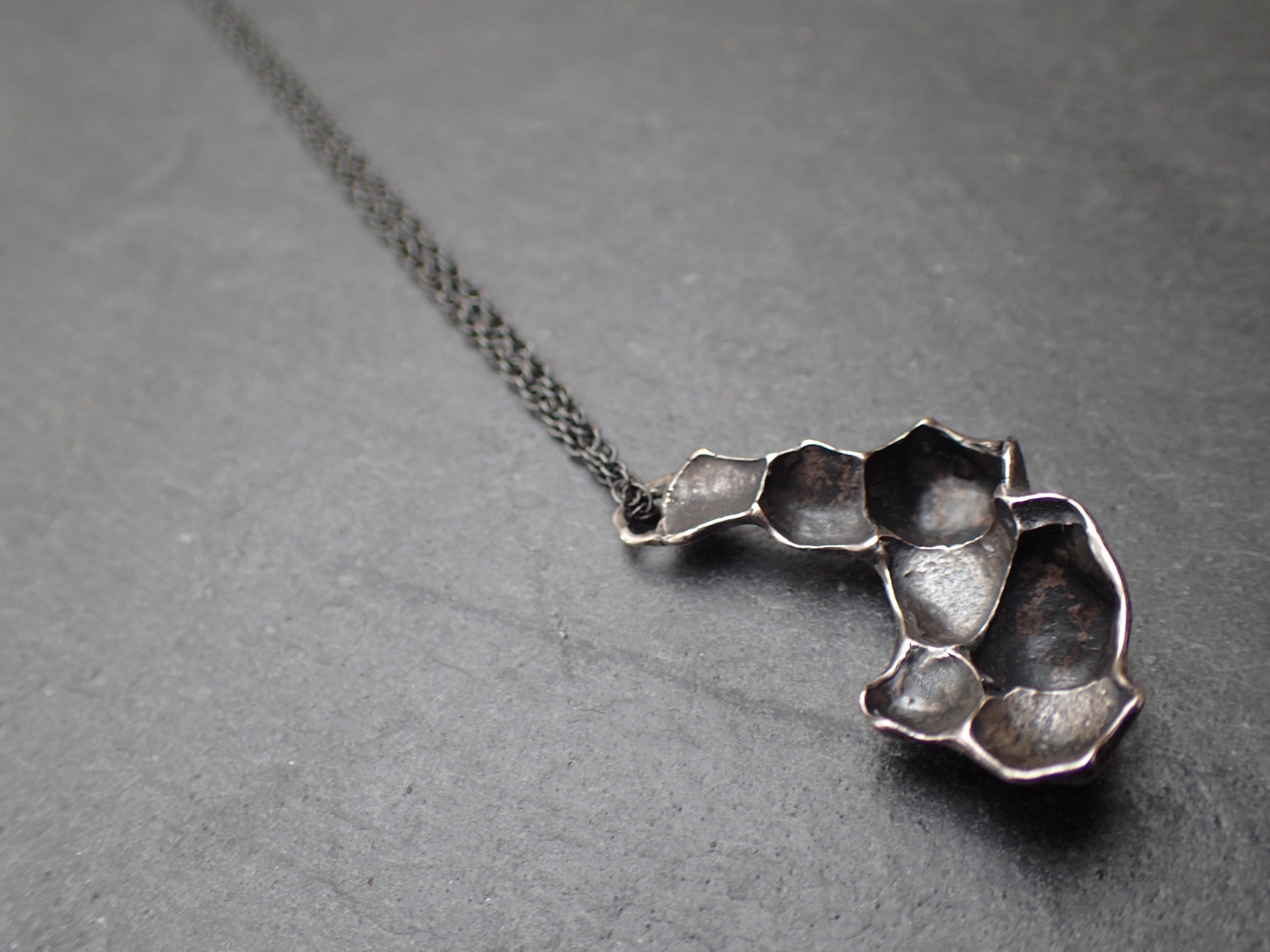 Pomegranate pendant with black patina.-Beca Beeby