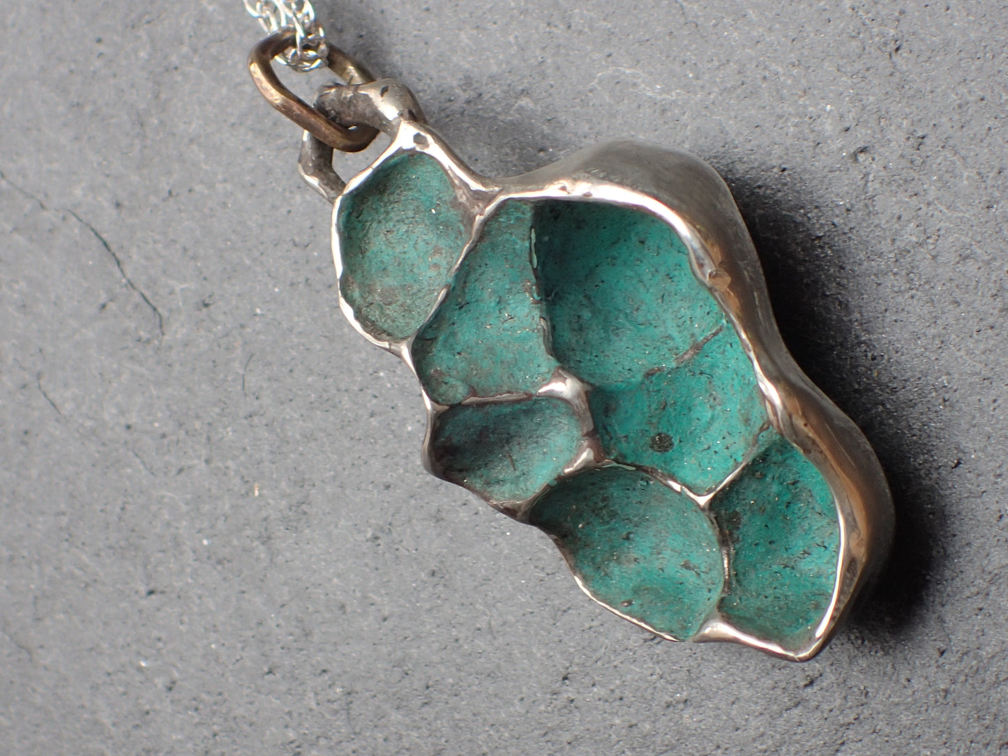 Pomegranate pendant with black patina.-Beca Beeby