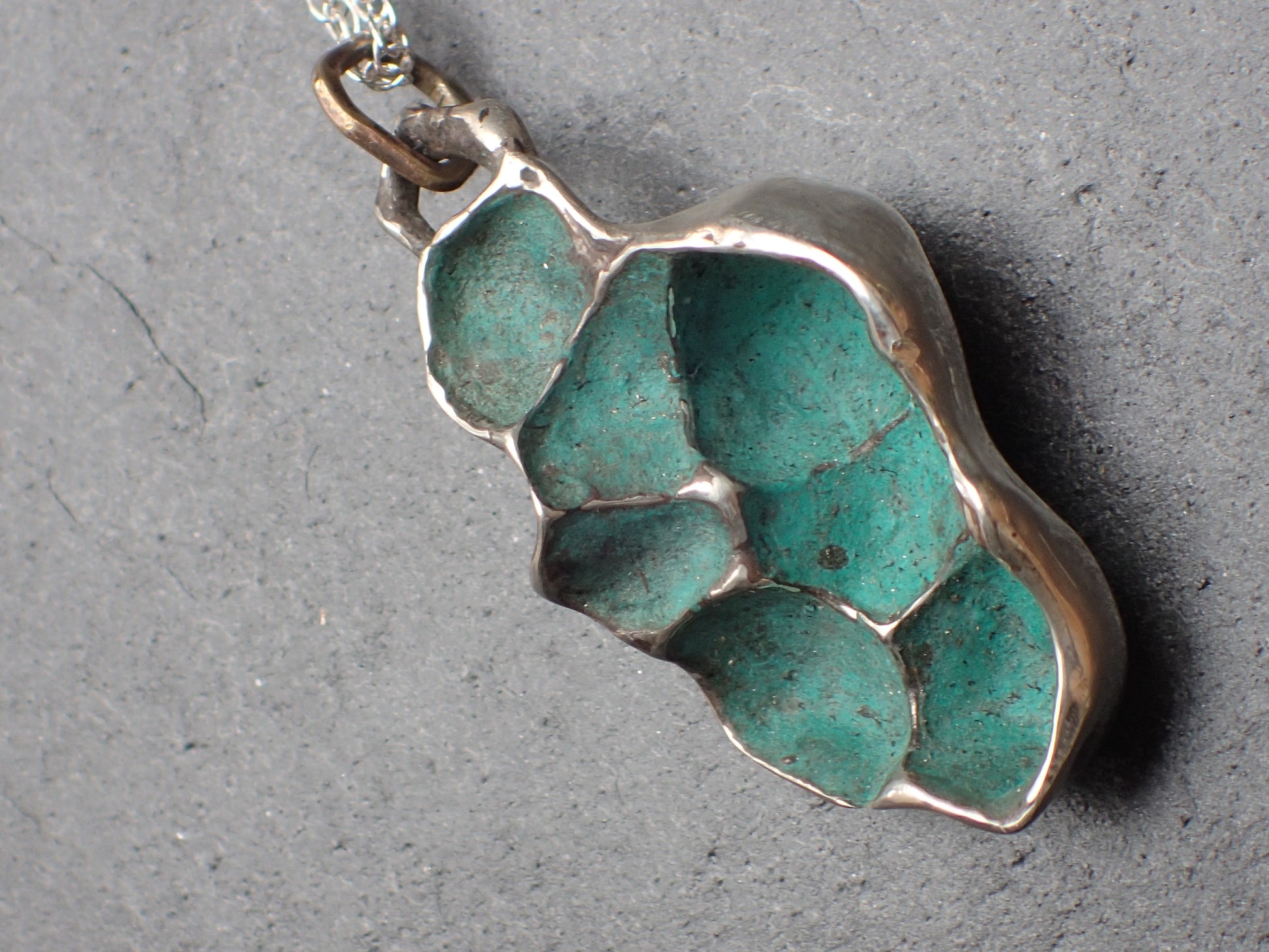 Pomegranate pendant with black patina.-Beca Beeby