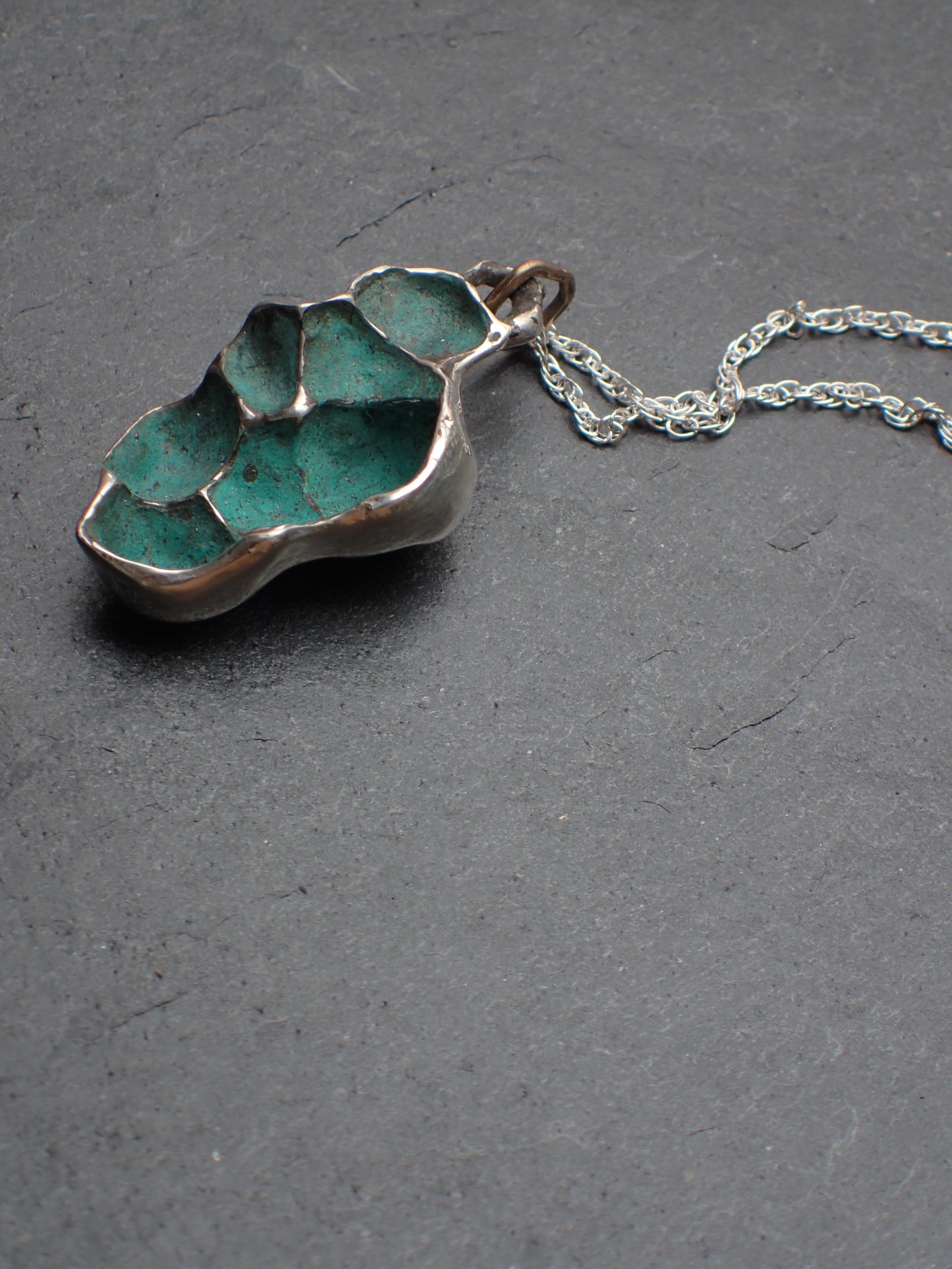 Pomegranate pendant with black patina.-Beca Beeby