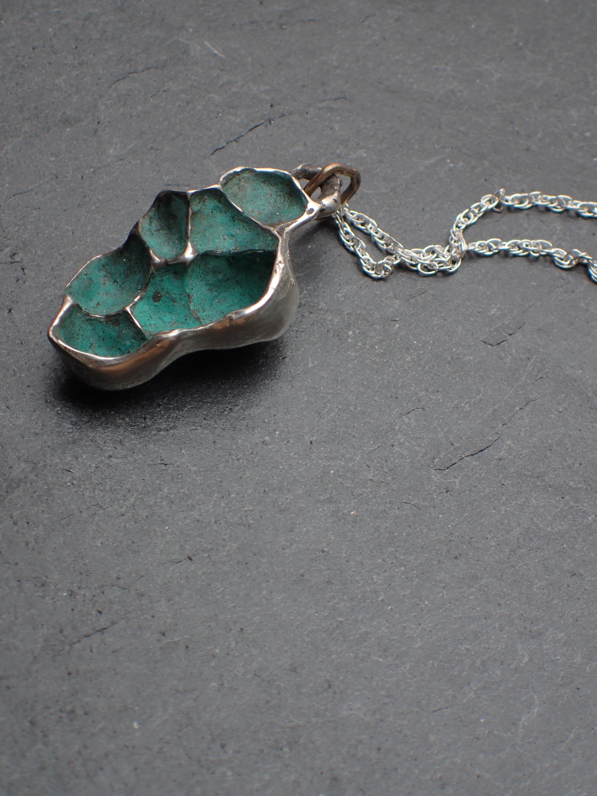 Pomegranate pendant with black patina.-Beca Beeby