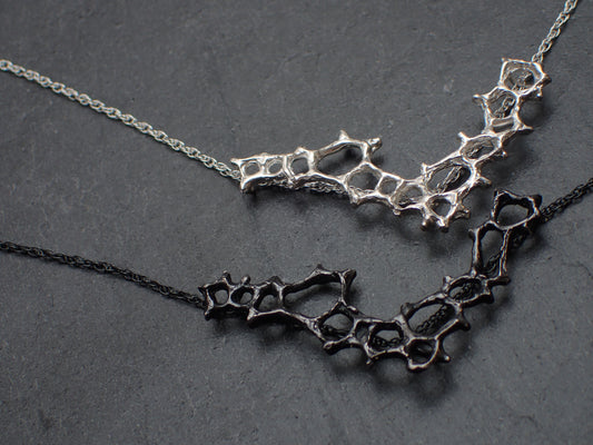 Wild honeycomb Silver necklace. Delicate 'V' cell necklace.-Jewellery-Beca Beeby