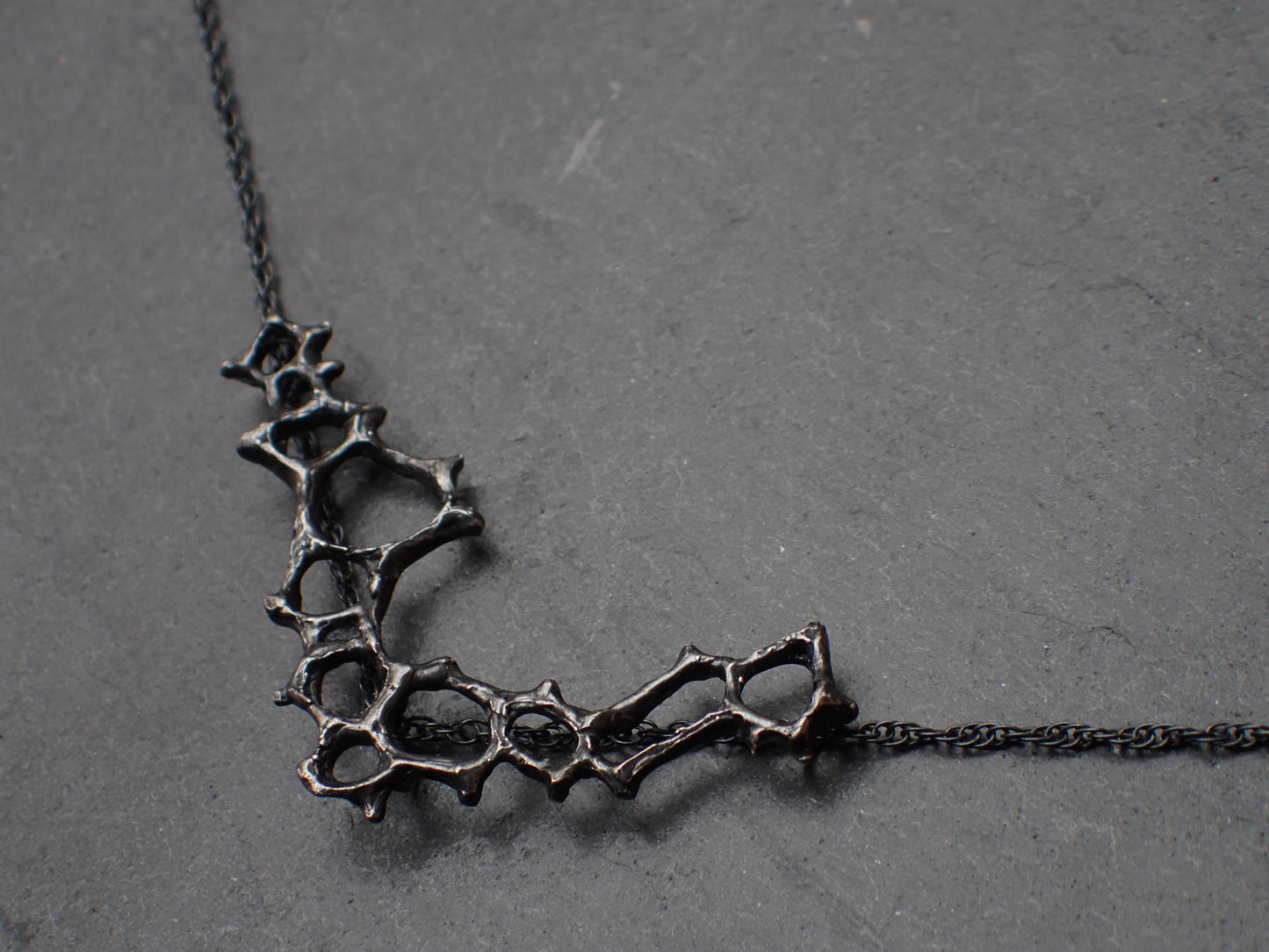 Wild honeycomb Silver necklace. Delicate 'V' cell necklace.-Jewellery-Beca Beeby