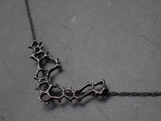 Wild honeycomb Silver necklace. Delicate 'V' cell necklace.-Jewellery-Beca Beeby