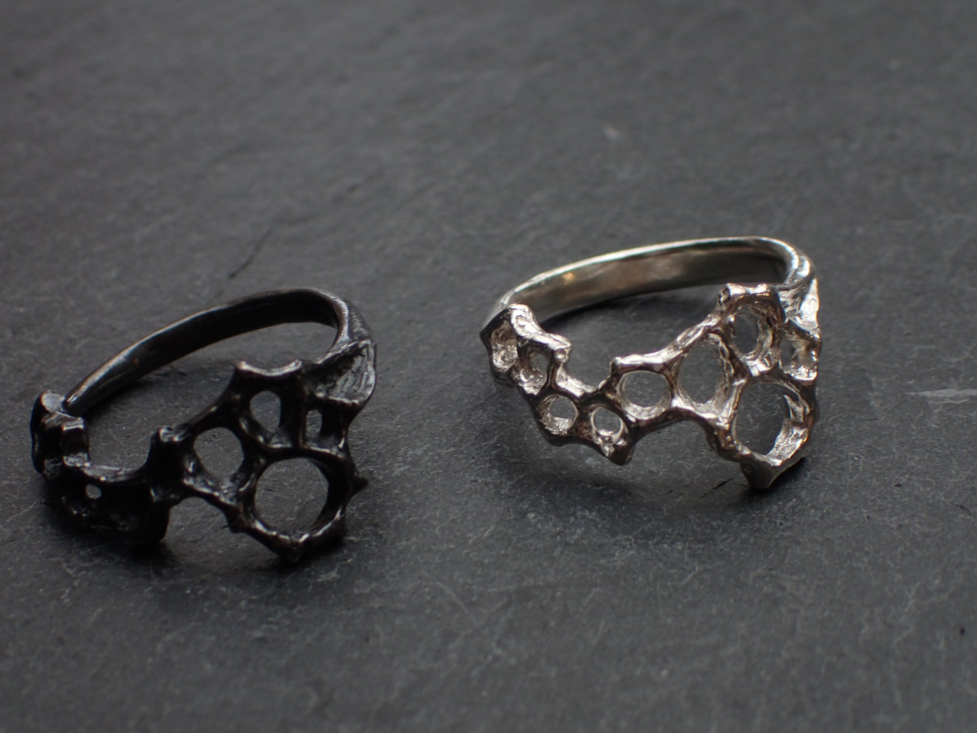 Delicate Honeycomb Ring handmade in solid Ecosilver-Jewellery-Beca Beeby