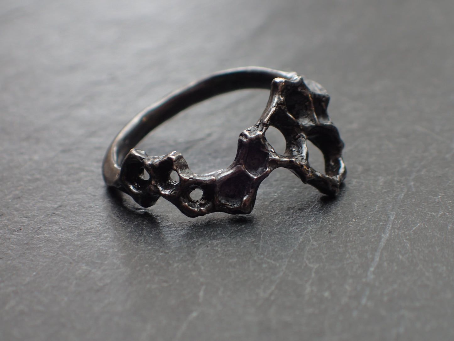 Delicate Honeycomb Ring handmade in solid Ecosilver-Jewellery-Beca Beeby