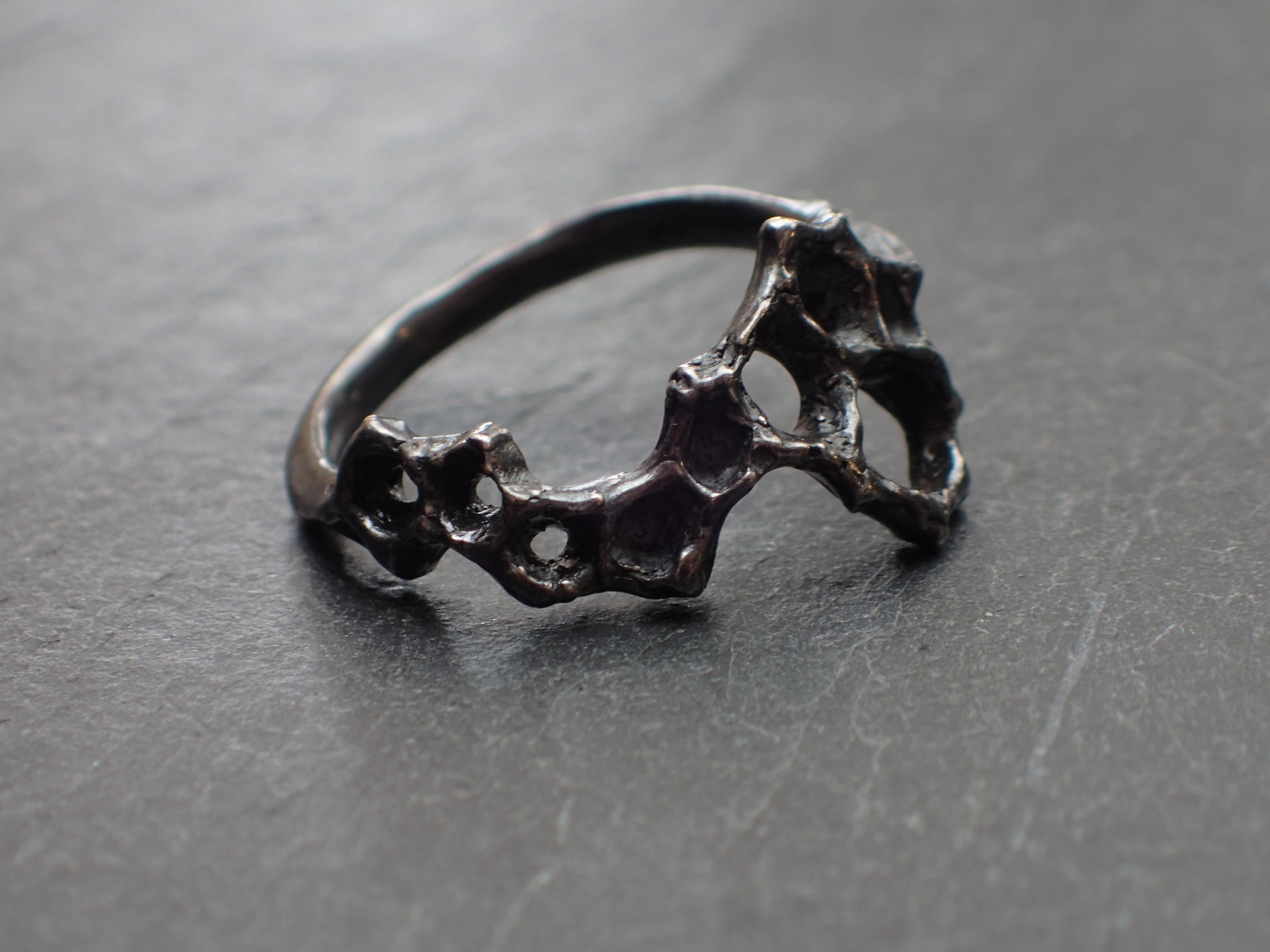Delicate Honeycomb Ring handmade in solid Ecosilver-Jewellery-Beca Beeby