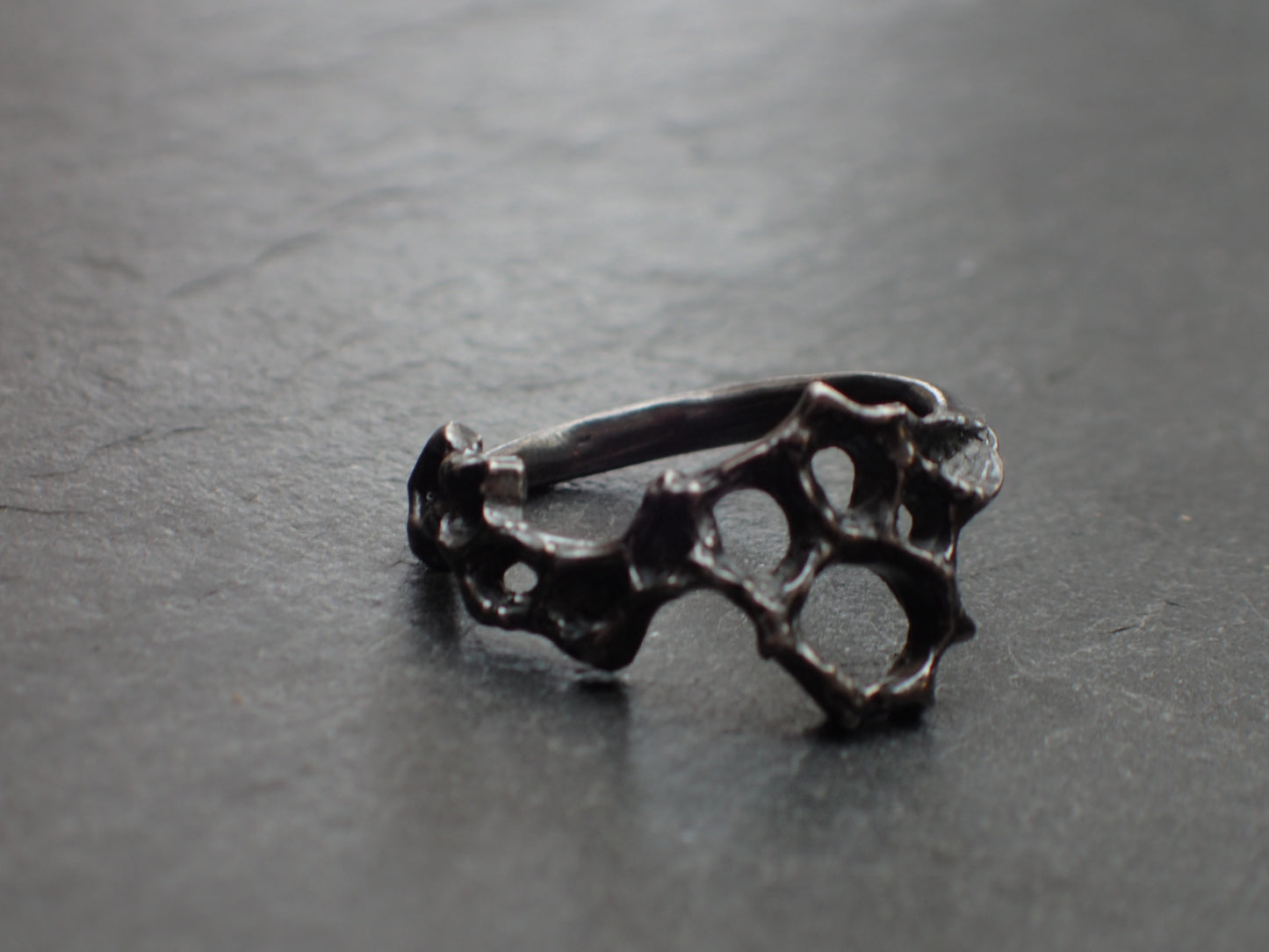 Delicate Honeycomb Ring handmade in solid Ecosilver-Jewellery-Beca Beeby