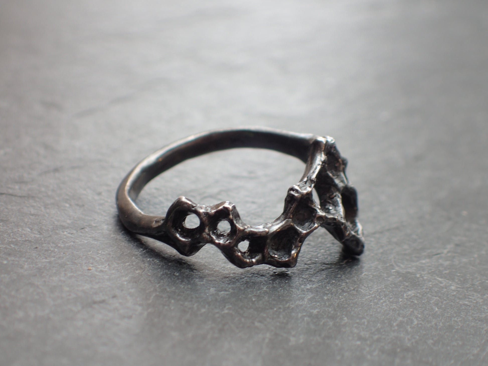 Delicate Honeycomb Ring handmade in solid Ecosilver-Jewellery-Beca Beeby