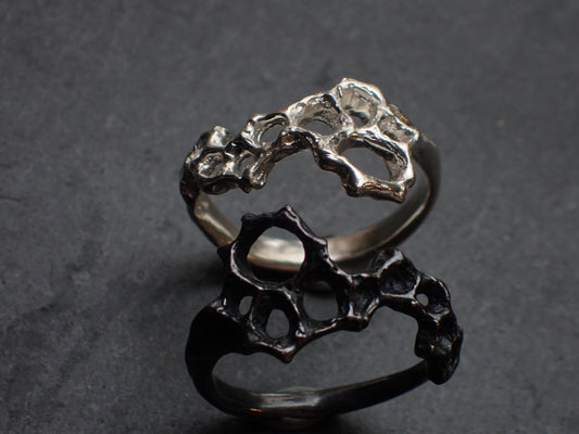 Delicate Honeycomb Ring handmade in solid Ecosilver-Jewellery-Beca Beeby