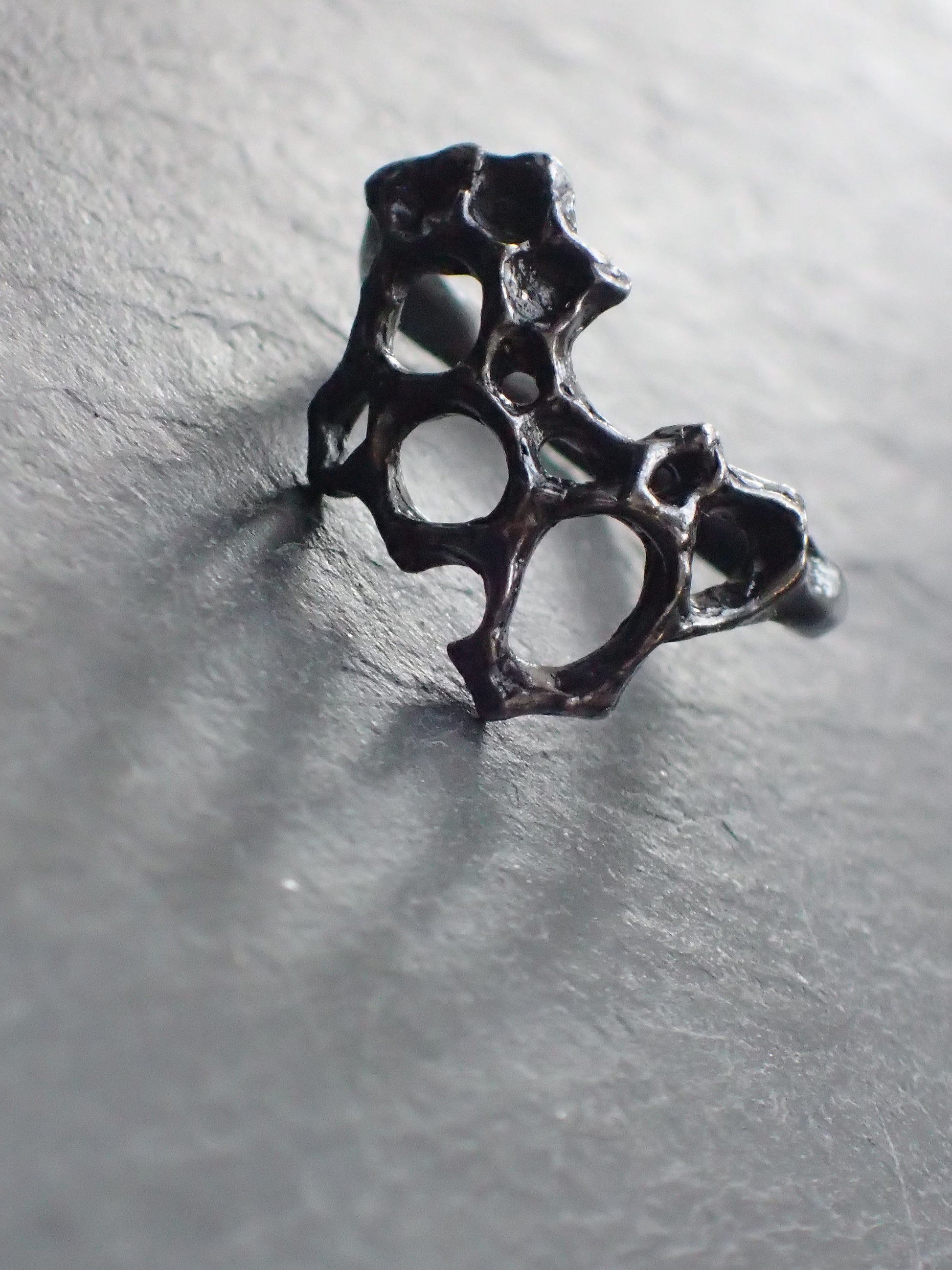 Honeycomb Ring handmade in solid Ecosilver-Jewellery-Beca Beeby