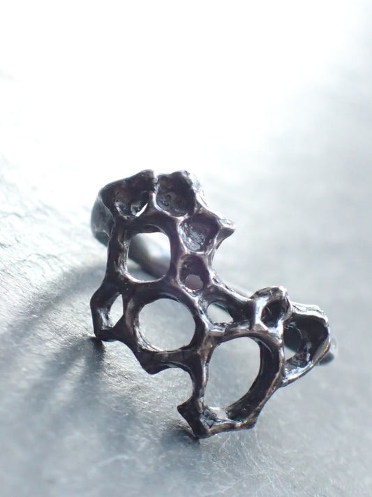 Honeycomb Ring handmade in solid Ecosilver-Jewellery-Beca Beeby
