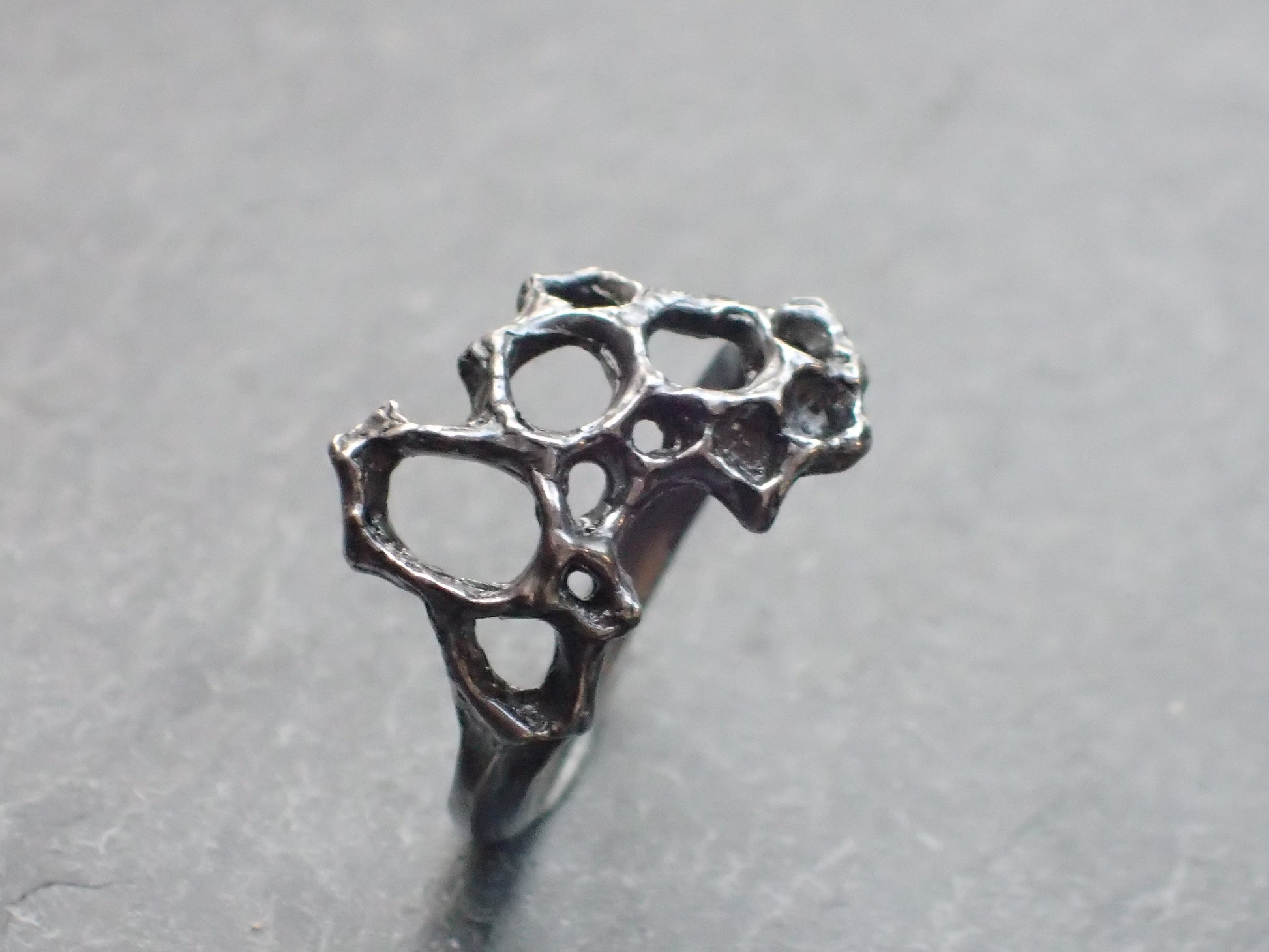 Honeycomb Ring handmade in solid Ecosilver-Jewellery-Beca Beeby