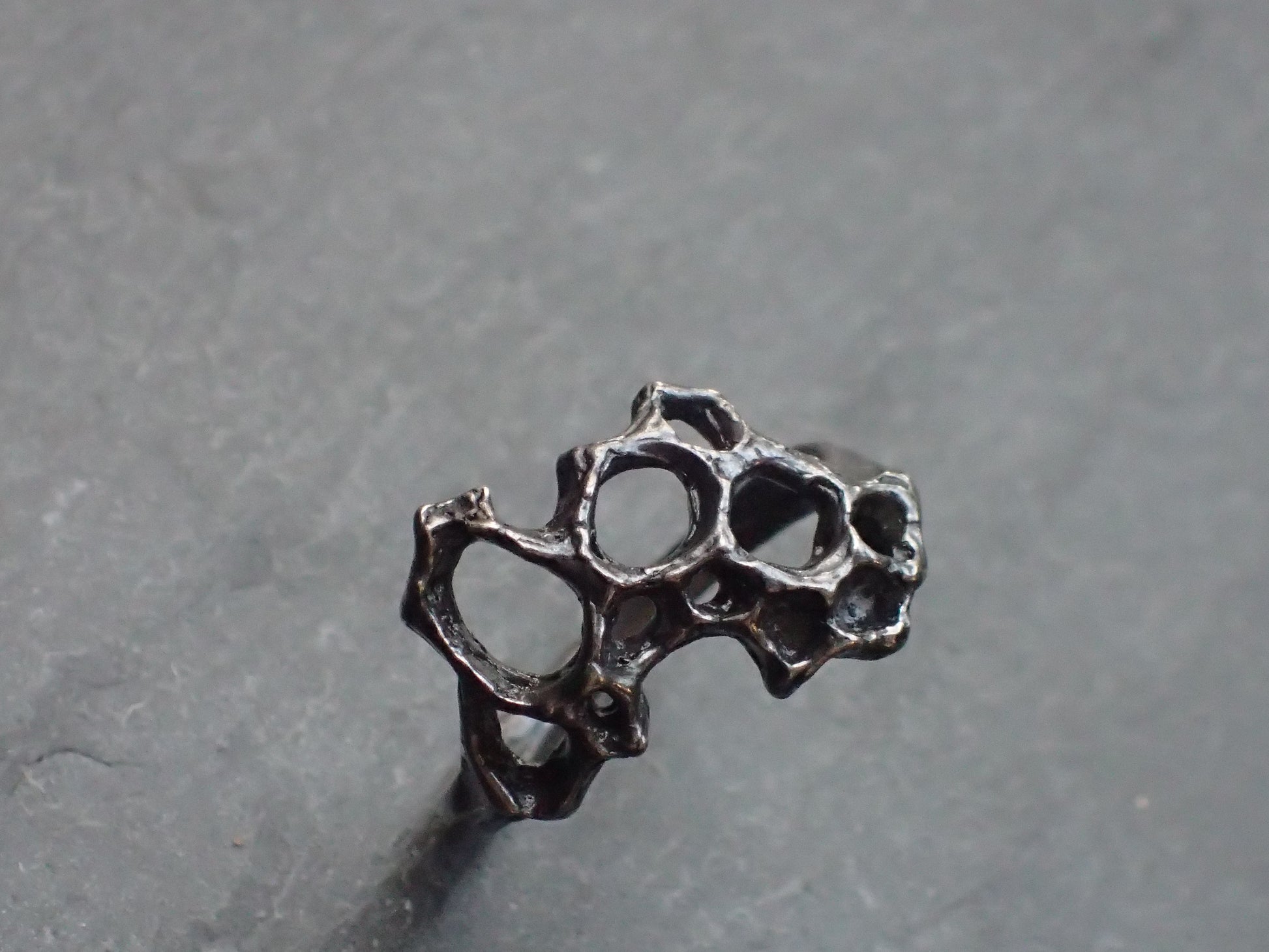 Honeycomb Ring handmade in solid Ecosilver-Jewellery-Beca Beeby
